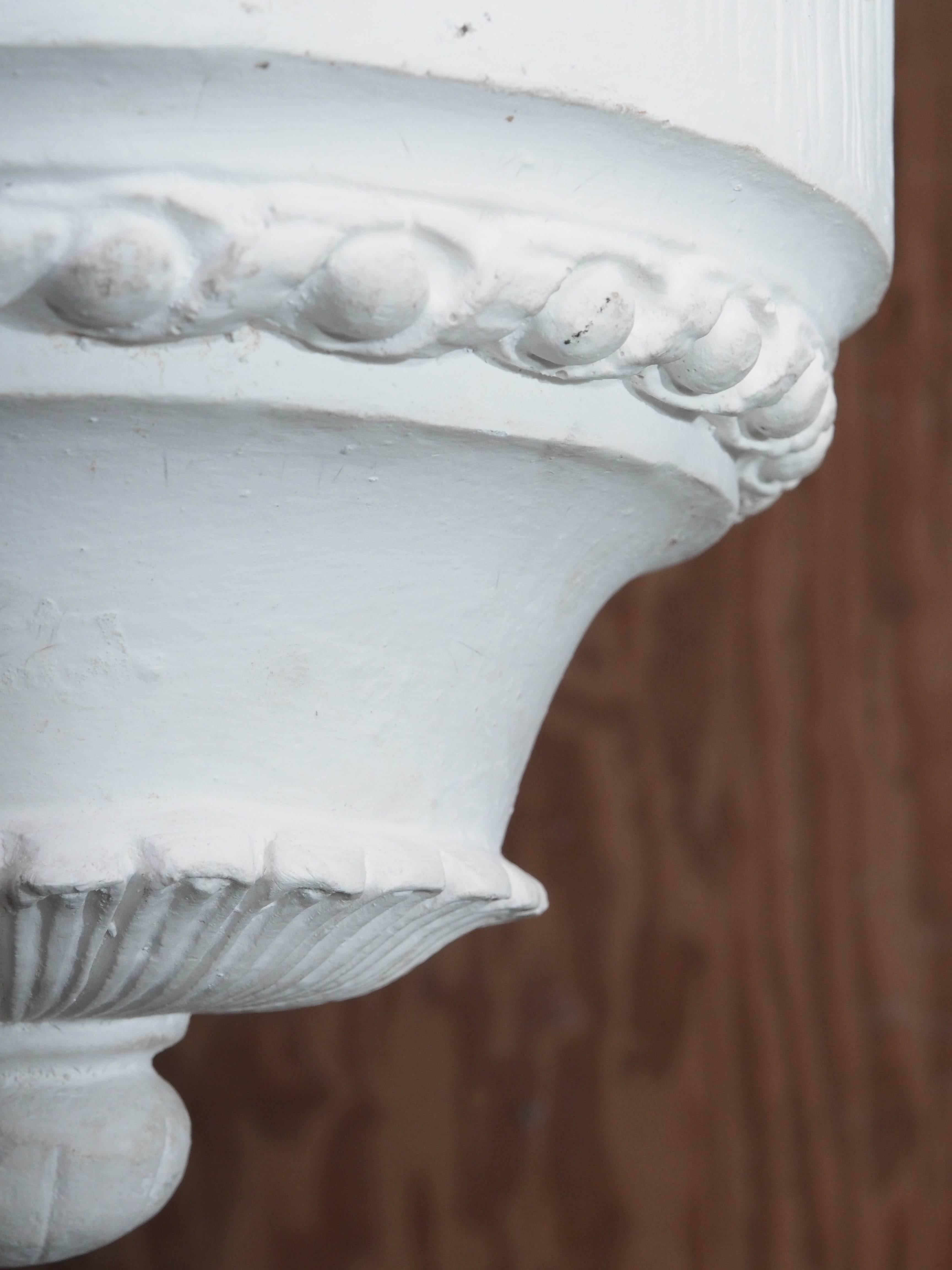 White Plaster Hanging Light or Planter In Good Condition For Sale In New Orleans, LA