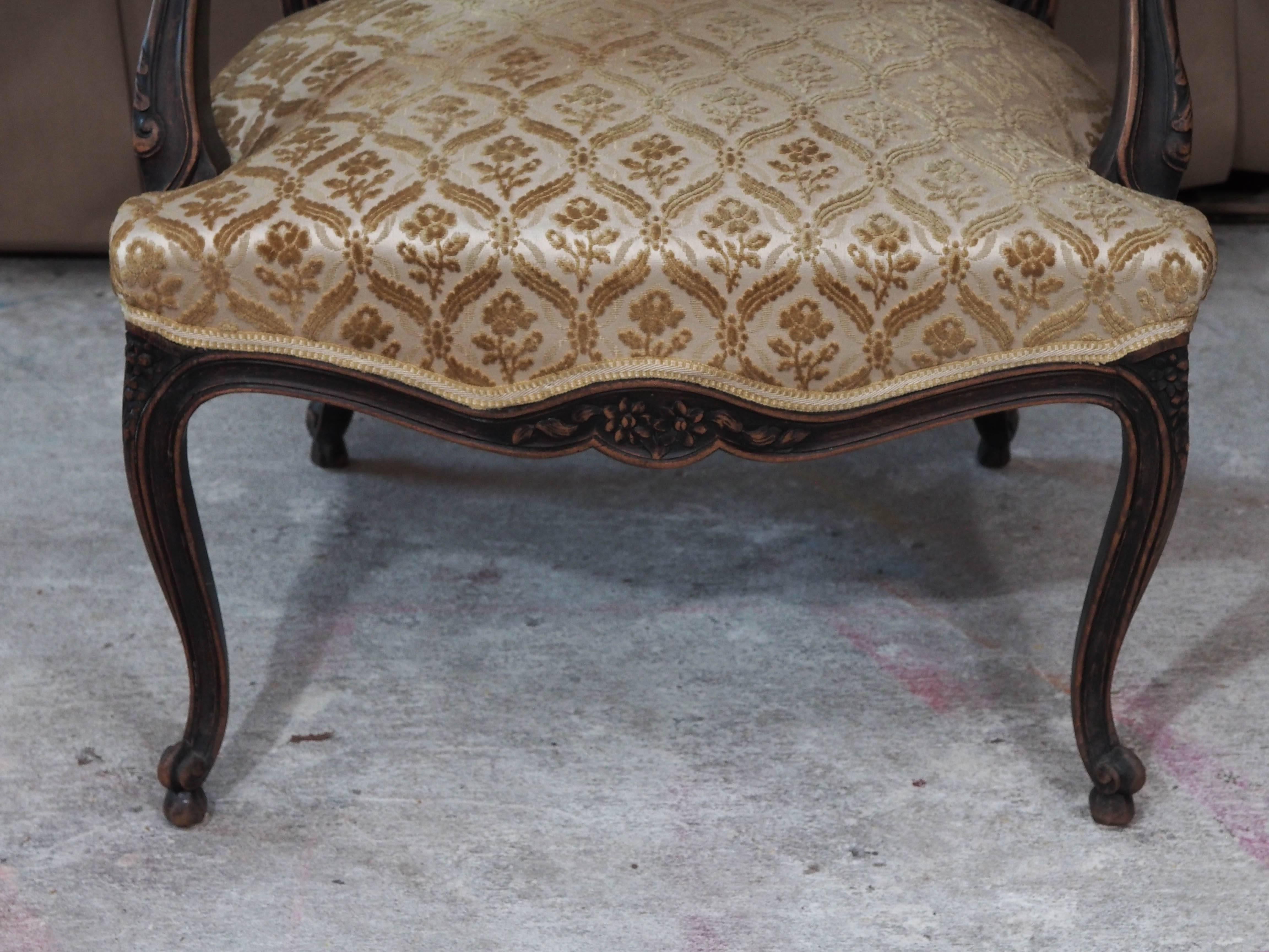 Pair of 19th Century Louis XV Fauteuils In Good Condition For Sale In New Orleans, LA