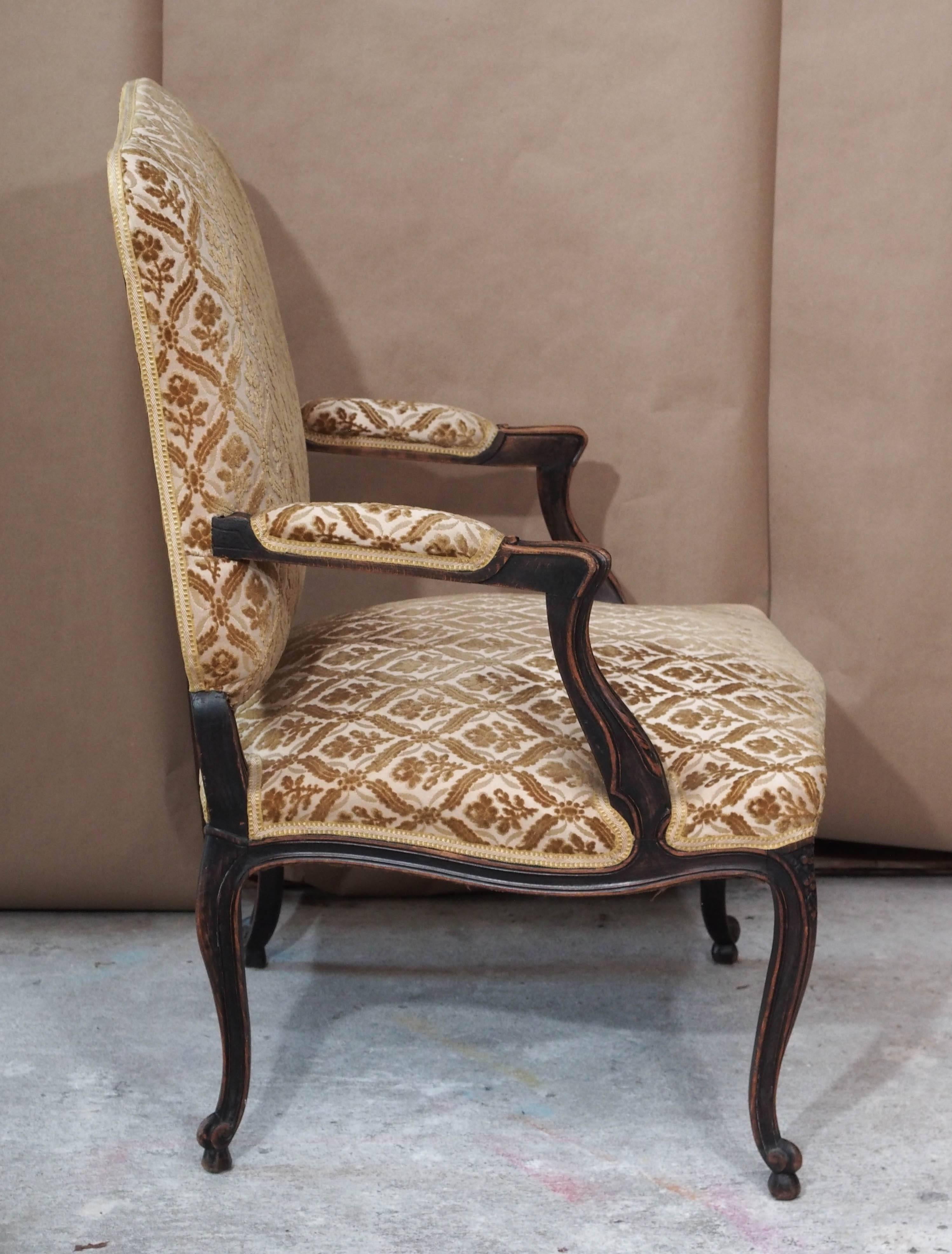 Pair of 19th Century Louis XV Fauteuils For Sale 3