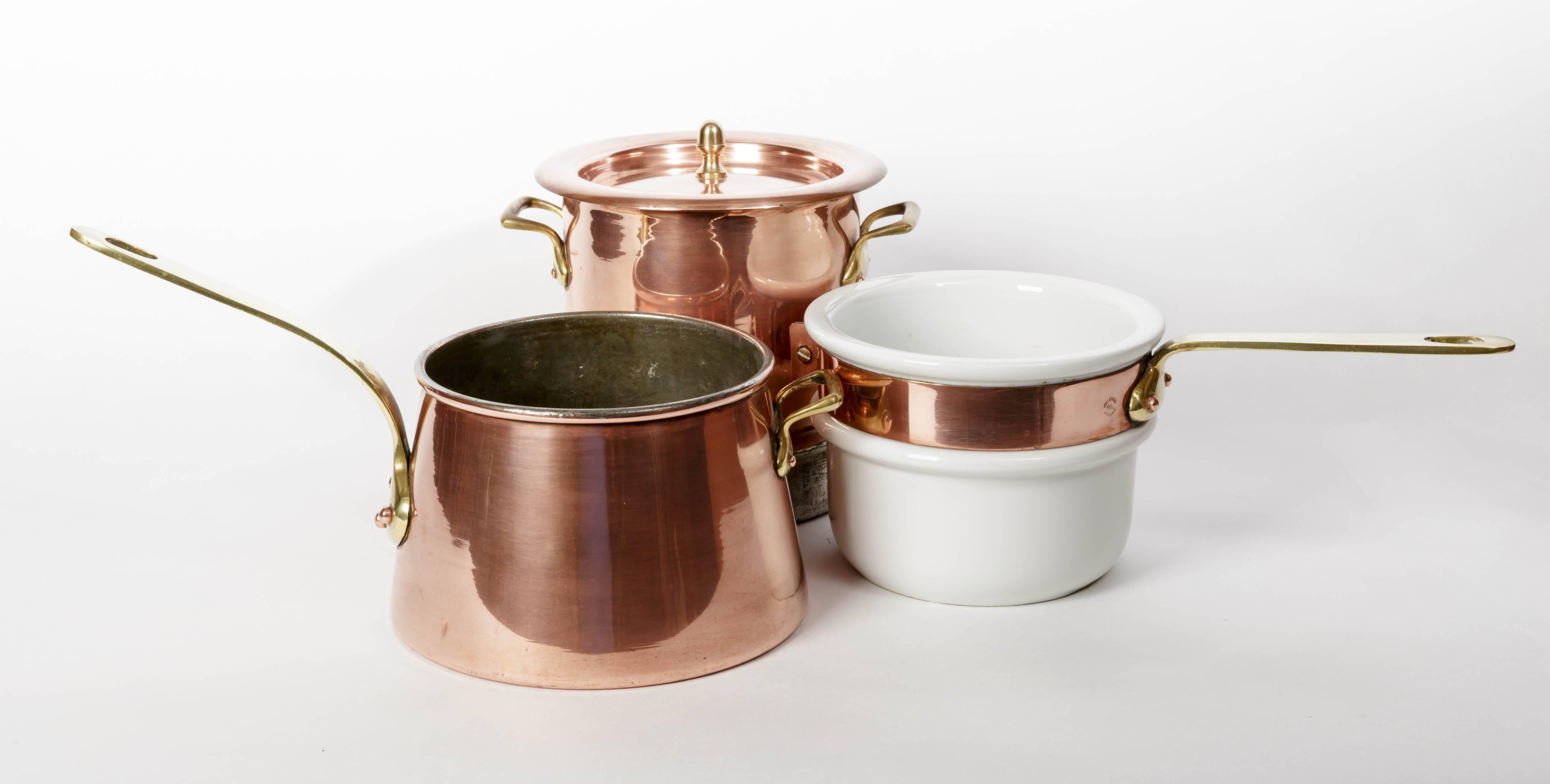 French copper steamer, double boiler 