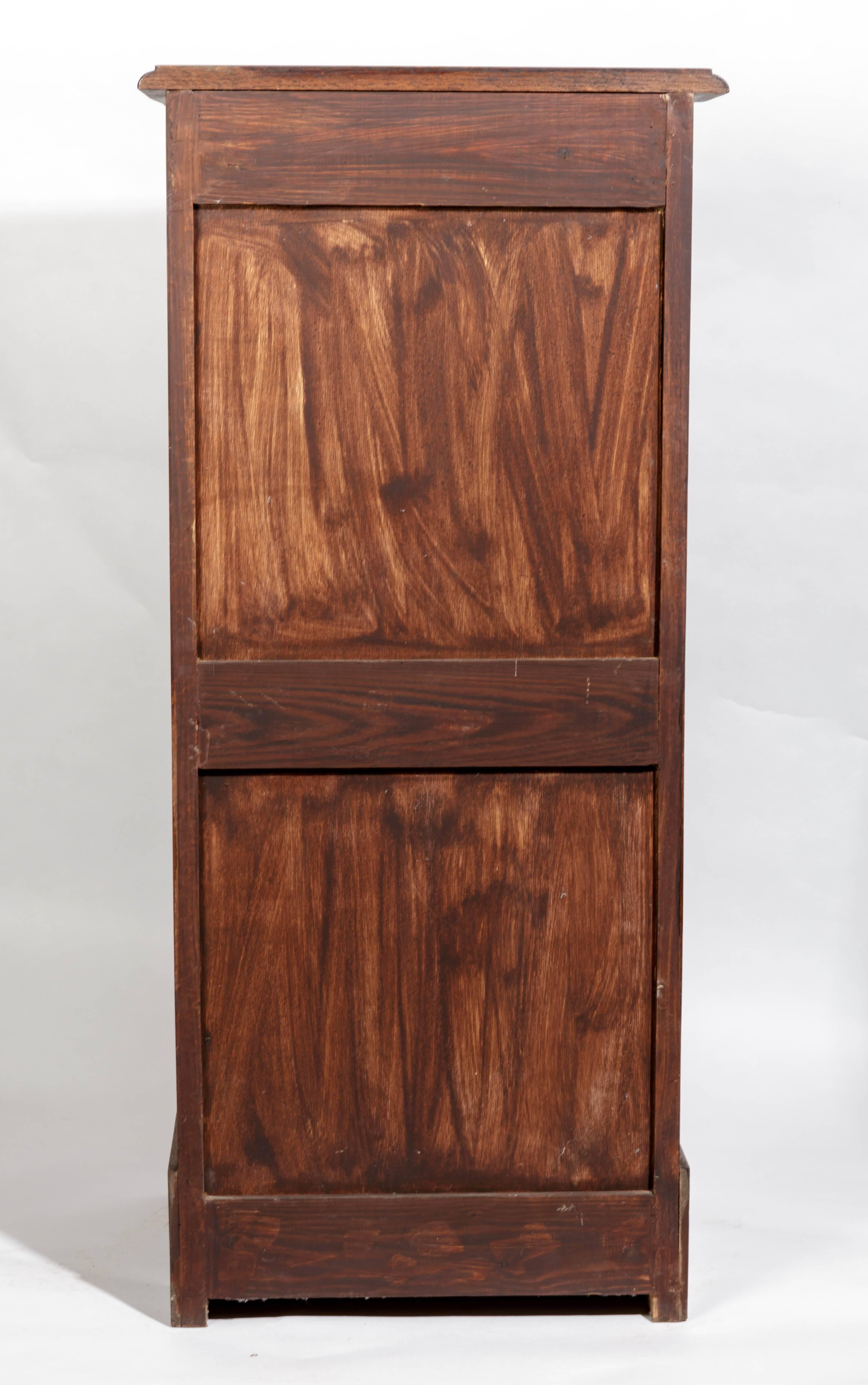 French Oak Tambour Front File Cabinet 1