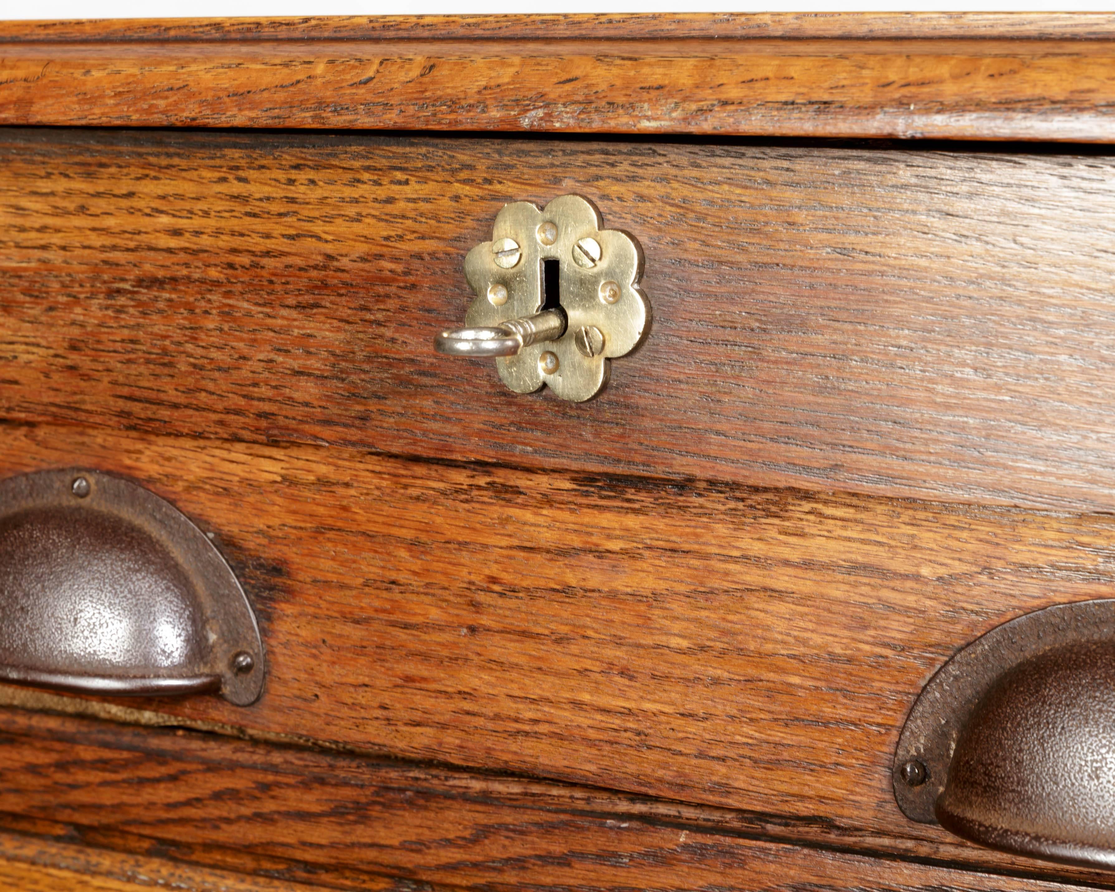 French Oak Tambour Front File Cabinet 2