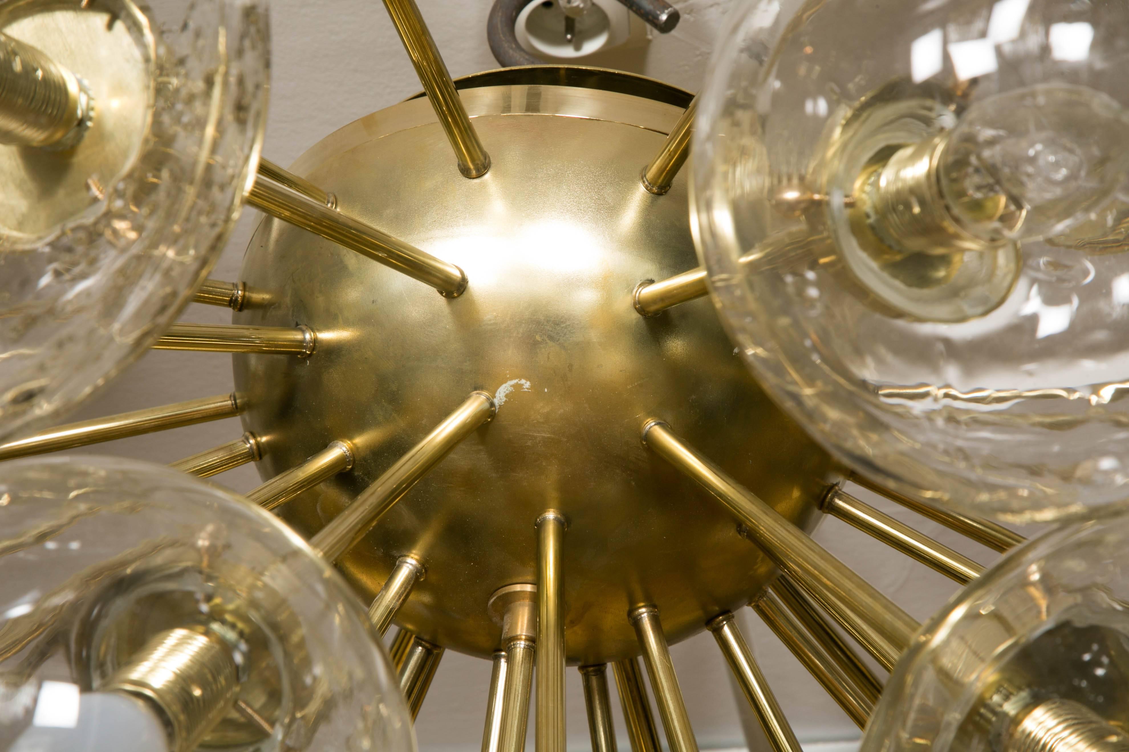 Brass Half Sputnik Vintage Chandelier