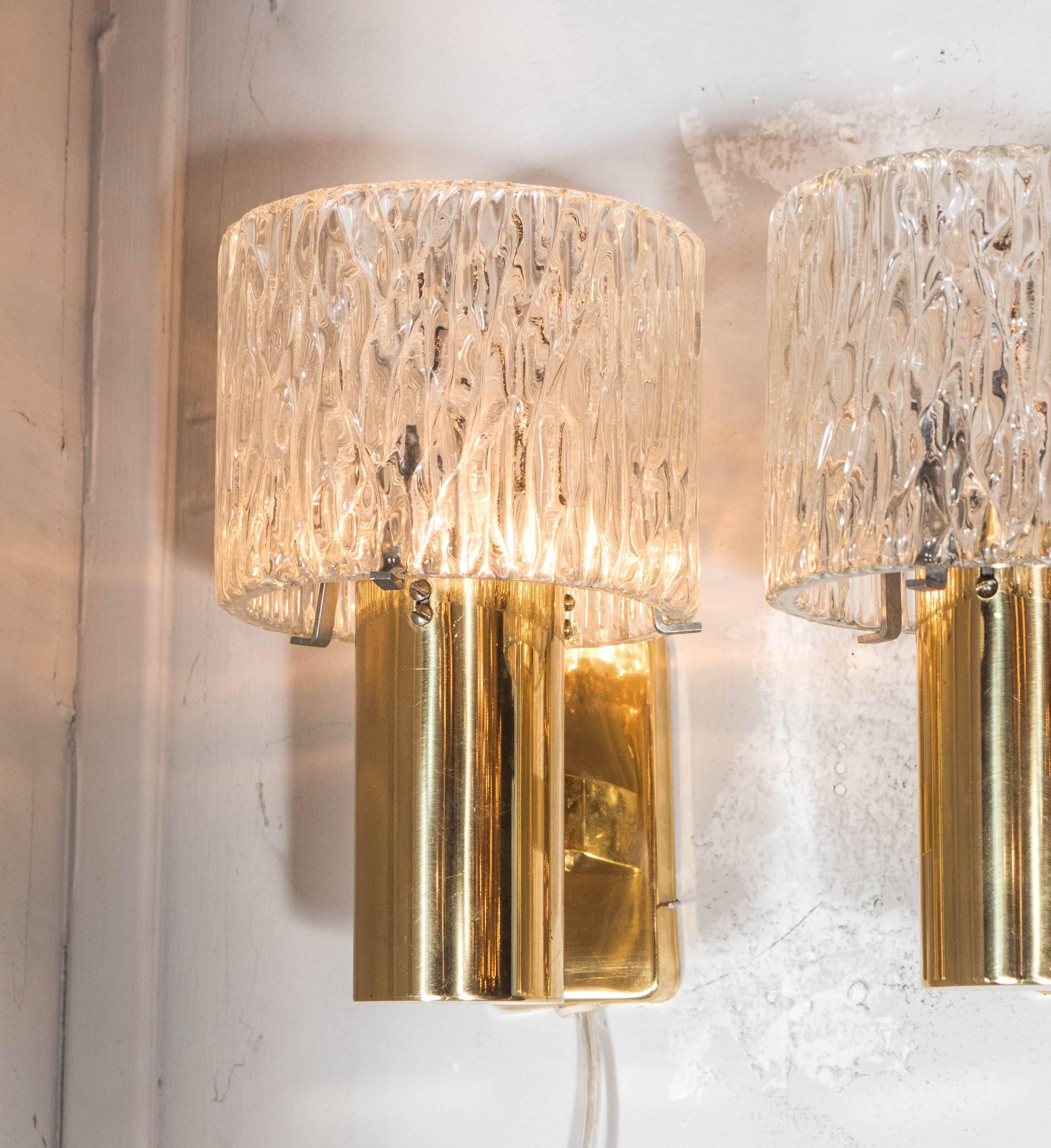 Mid-20th Century Ultra-Chic Pair of Sconces by Carl Fagerlund for Orrefors