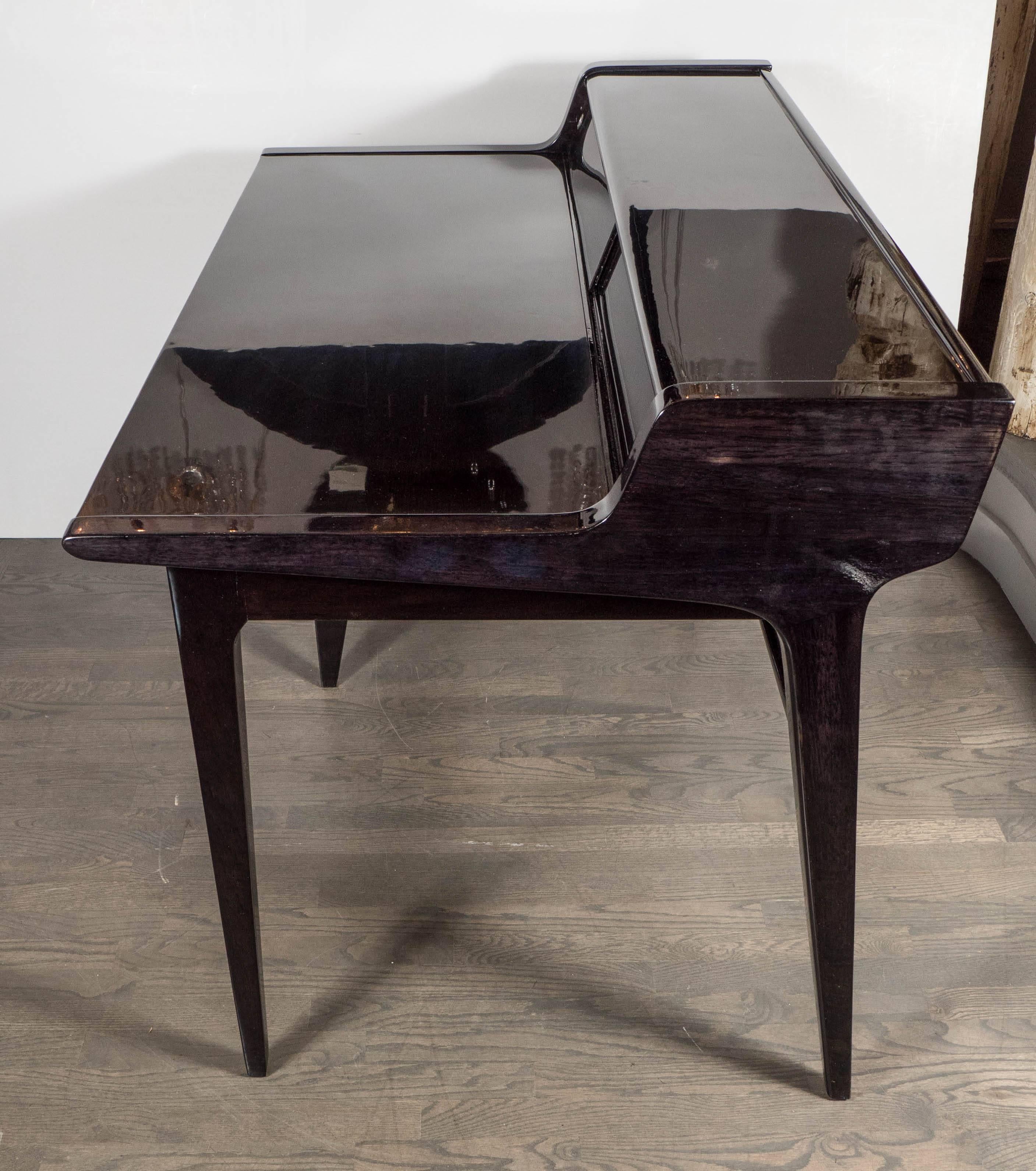 Nickel Sophisticated Mid-Century Modernist Desk by John Van Koert