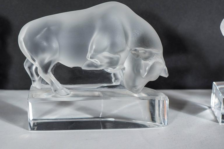 Collection of Lalique Animal Figurines in Frosted Crystal at 1stdibs