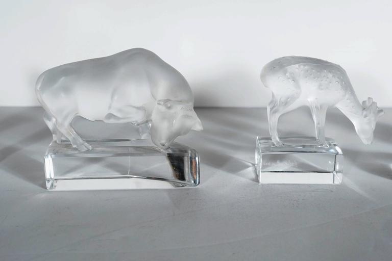 Collection of Lalique Animal Figurines in Frosted Crystal at 1stdibs
