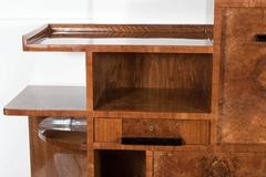 Skyscraper Art Deco Multi-Tiered Bookcase and Dry Bar in Bookmatched Walnut