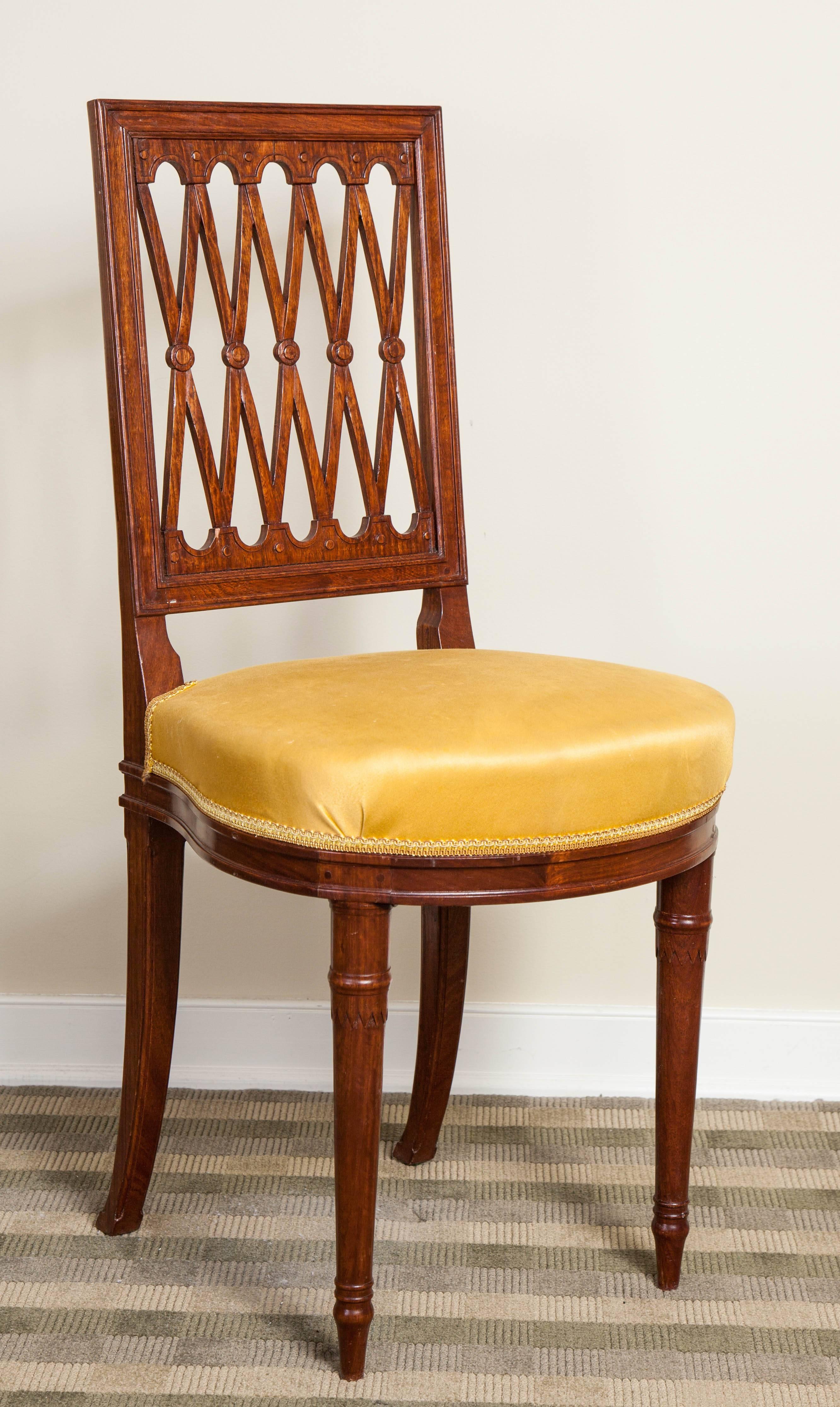 20th Century Set of Six Louis XVI Style Mahogany Side Chairs