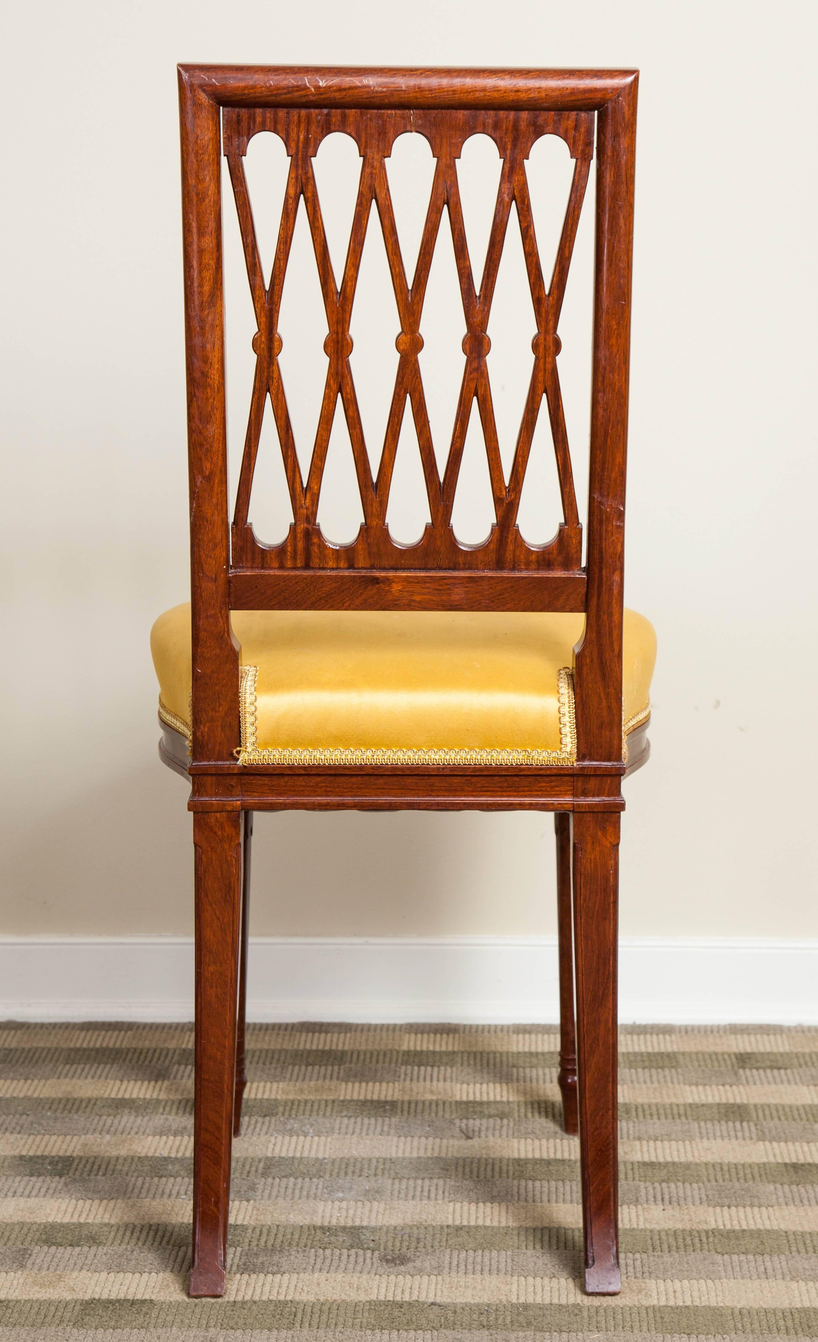 Set of Six Louis XVI Style Mahogany Side Chairs 3