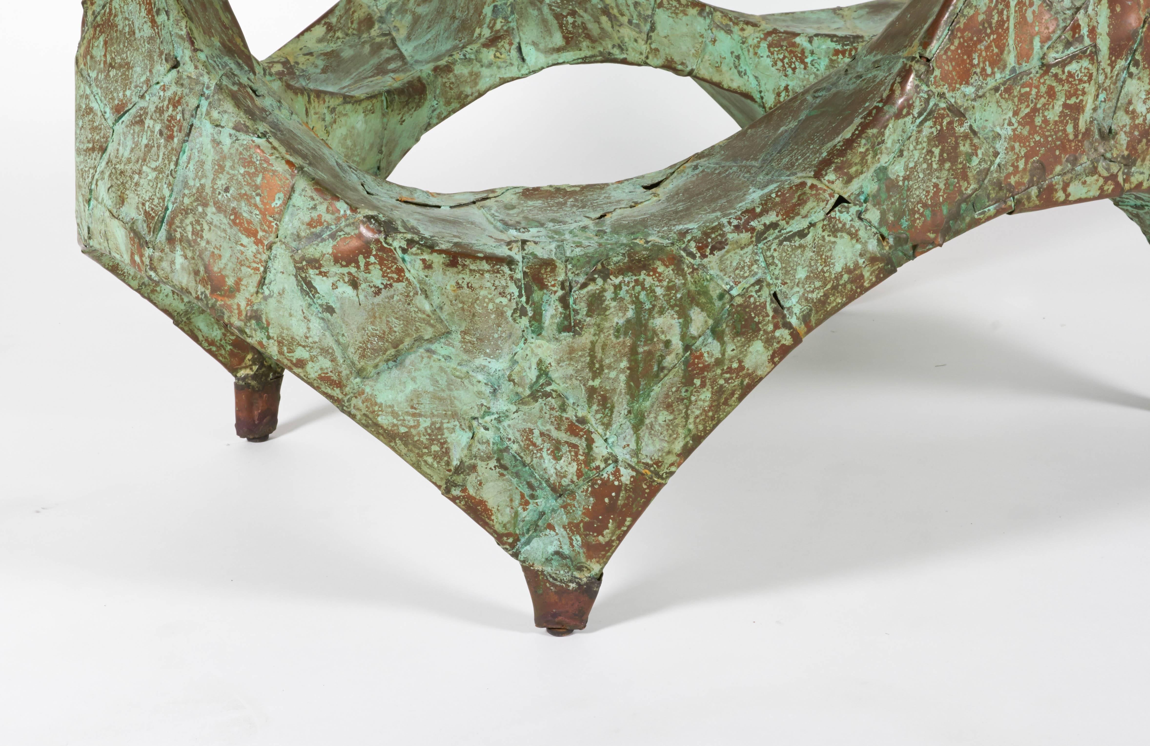 Brutalist Paul Evans Hand-Hammered and Patinated Copper Studio Coffee Table, USA, 1960s