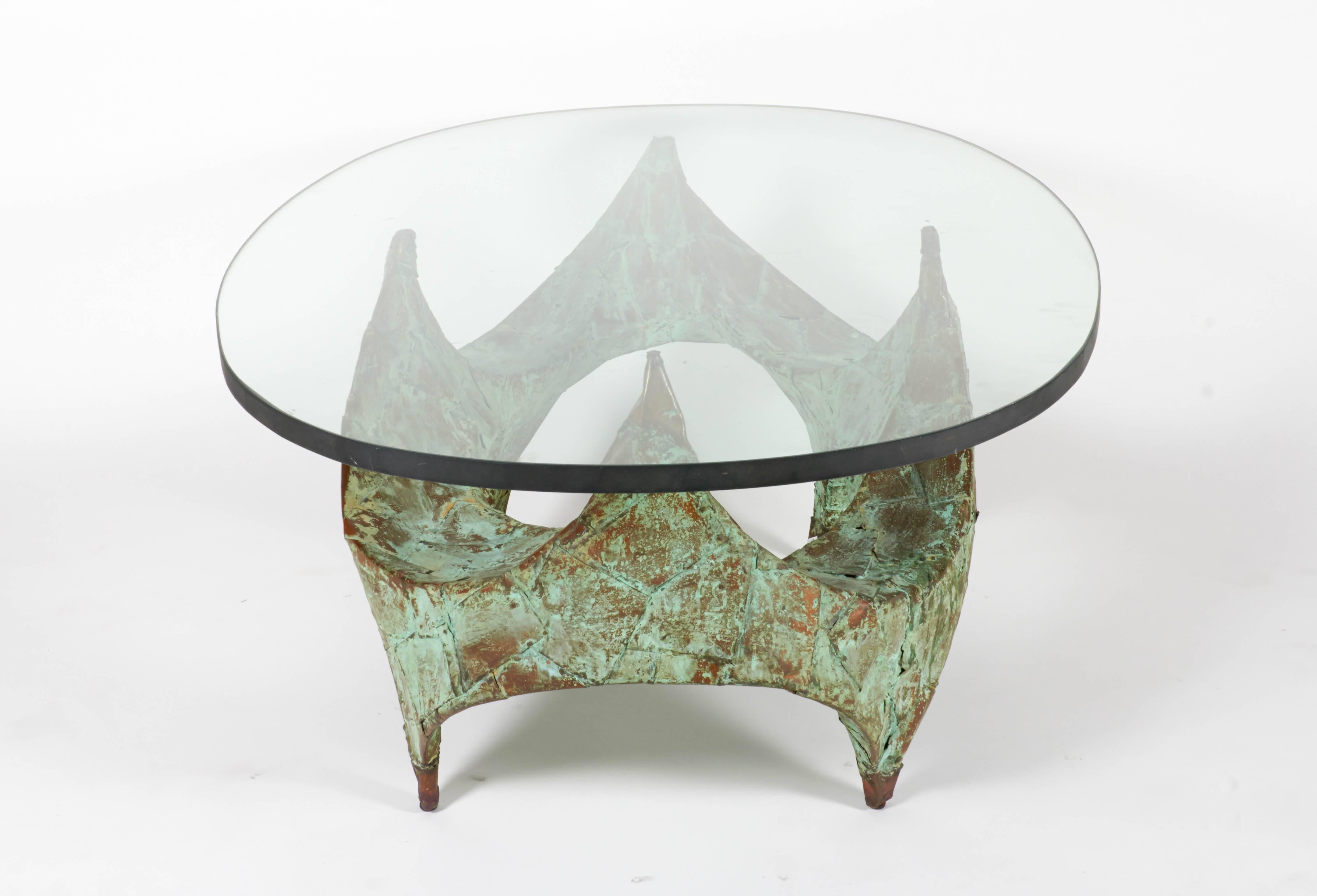 American Paul Evans Hand-Hammered and Patinated Copper Studio Coffee Table, USA, 1960s