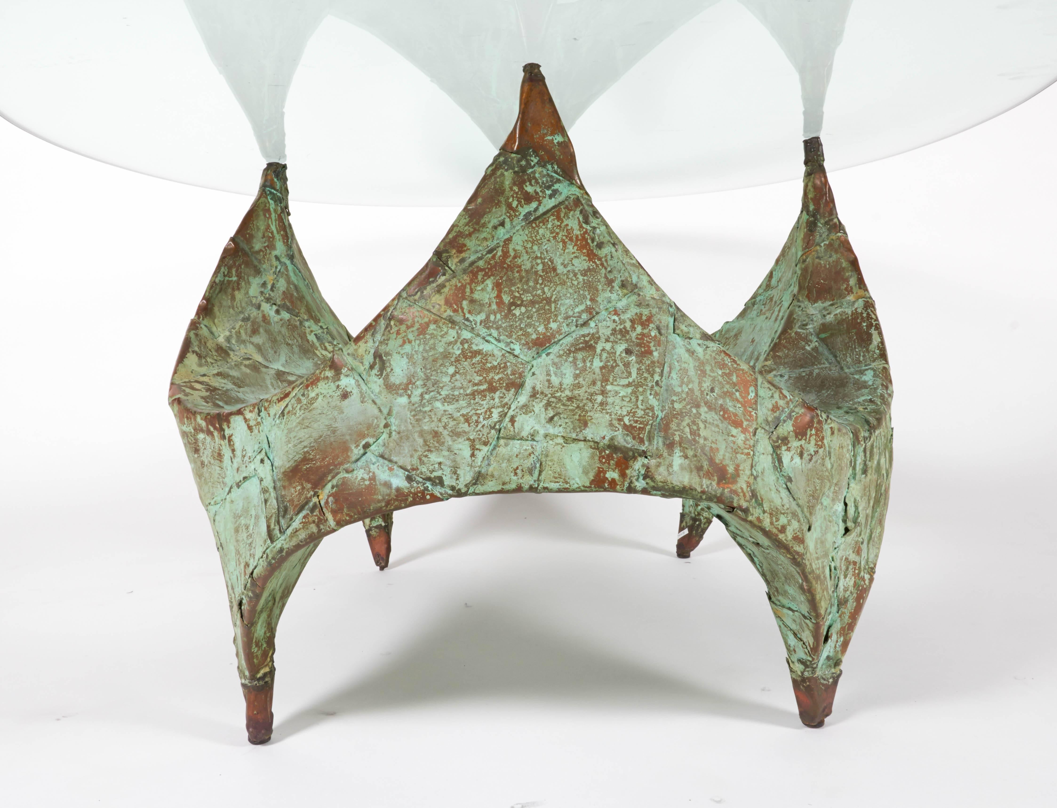 Mid-20th Century Paul Evans Hand-Hammered and Patinated Copper Studio Coffee Table, USA, 1960s