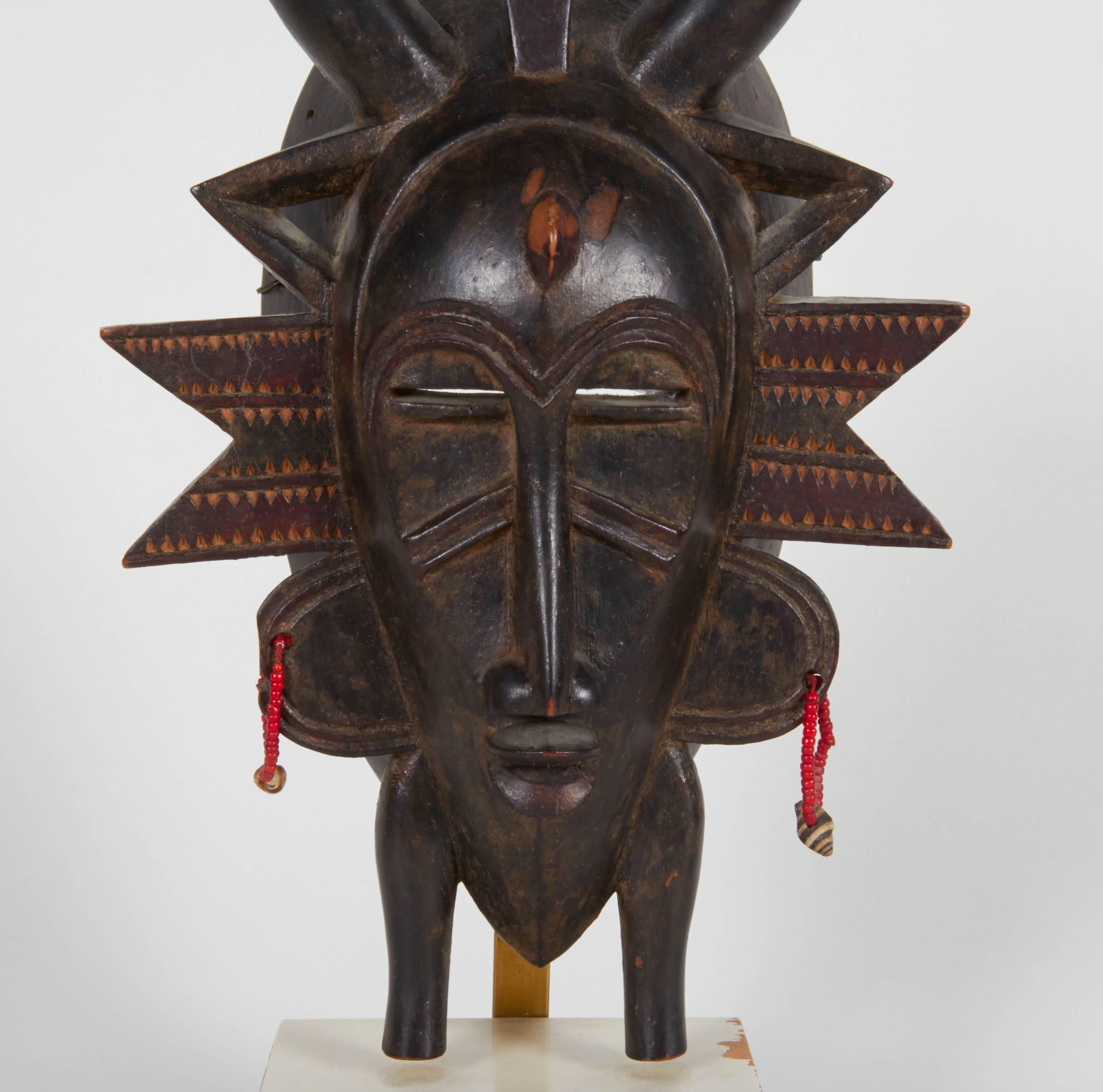 This mask was selected by Tommi Parzinger for the Sylvia Hoffman collection. The mask shows definitive signs of age, but lacks signs of traditional field use. Most likely it was carved for the early tourist trade during the first half of the 20th