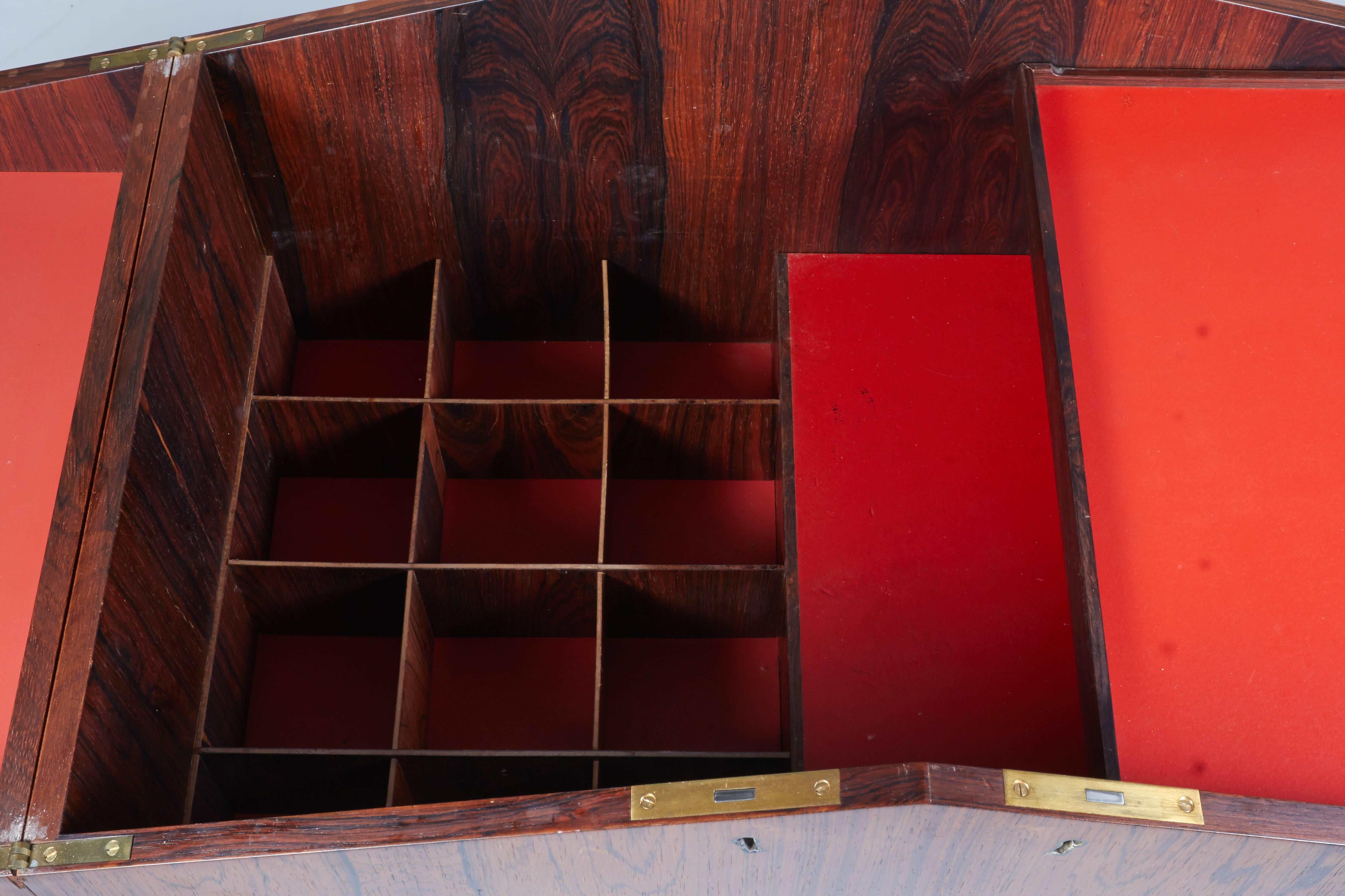 Spectacular Rosewood Kai Kristiansen Bar Cabinet In Excellent Condition In New York, NY