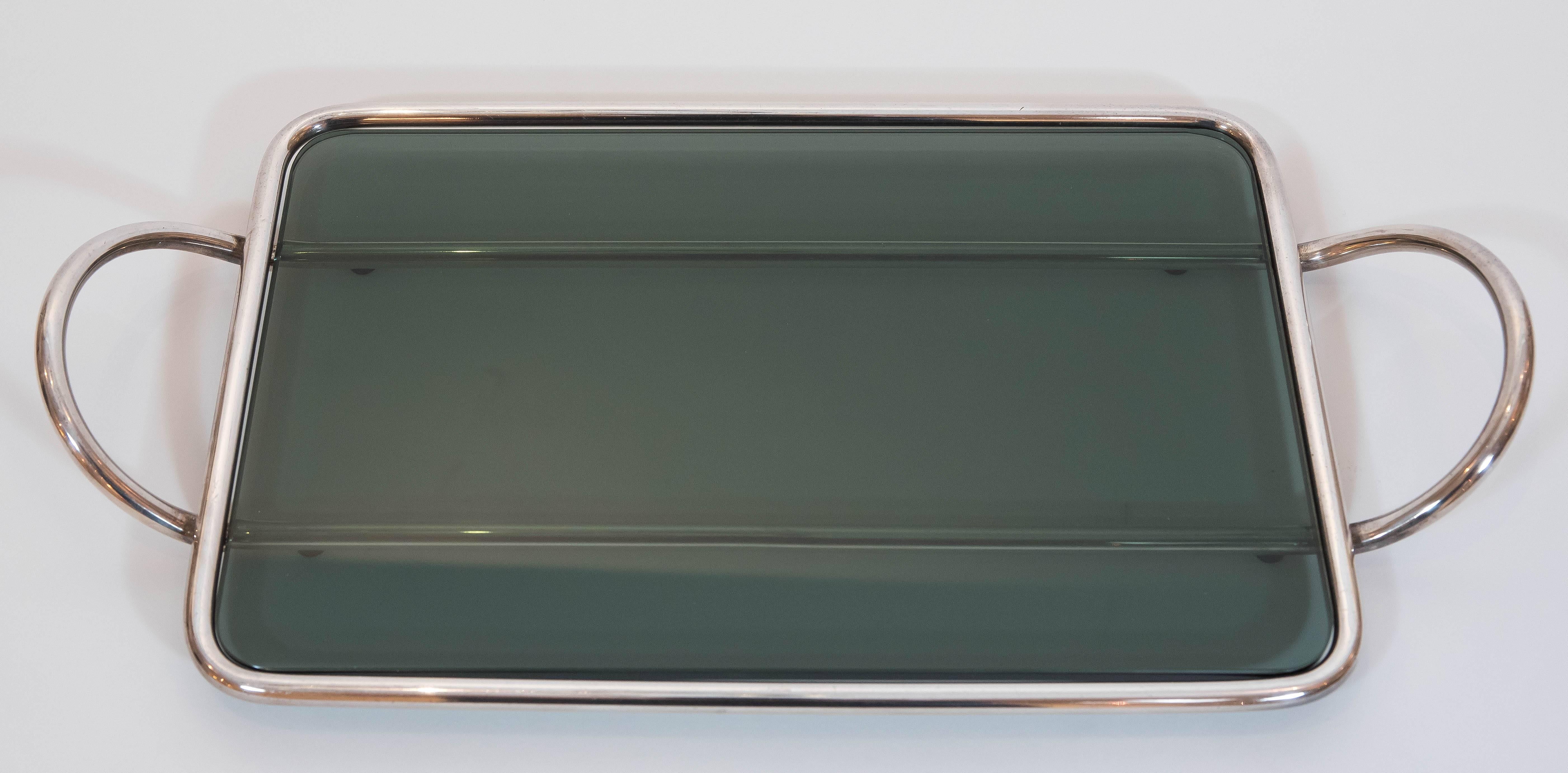 A simple and sophisticated silver plate tray with original 
