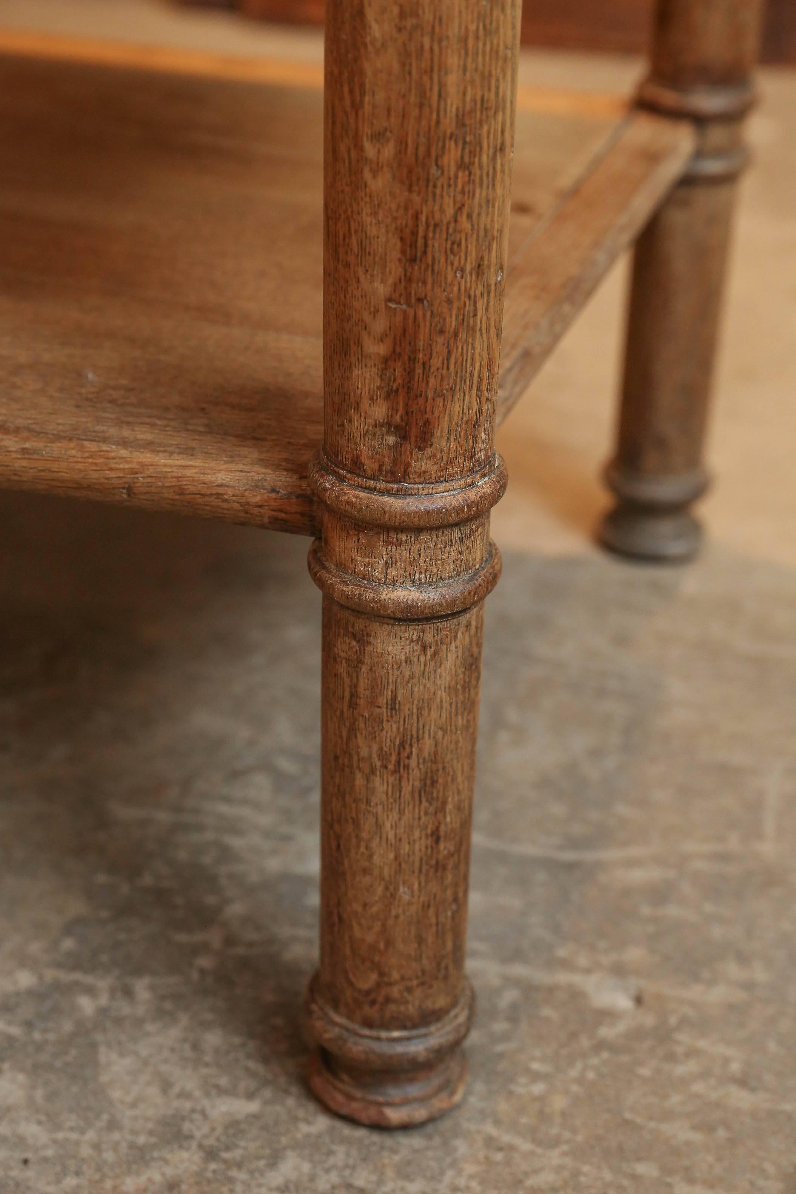 19th Century Three-Tiered Serving Table or Kitchen Island in Bleached Oak 1