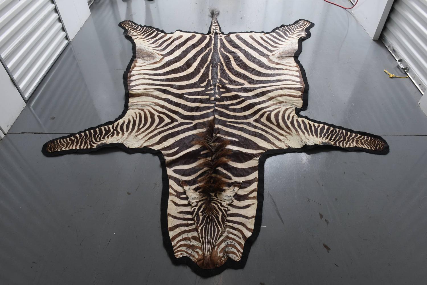 Vintage Brown Zebra Rug at 1stdibs
