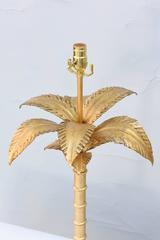Pair of Gilded Iron Palm Tree Lamps