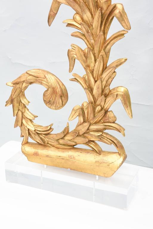Pair of 19th Century Italian Giltwood Carvings on Lucite Bases For Sale ...