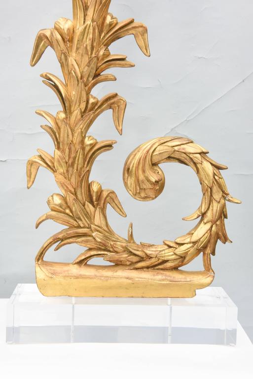 Pair of 19th Century Italian Giltwood Carvings on Lucite Bases For Sale ...