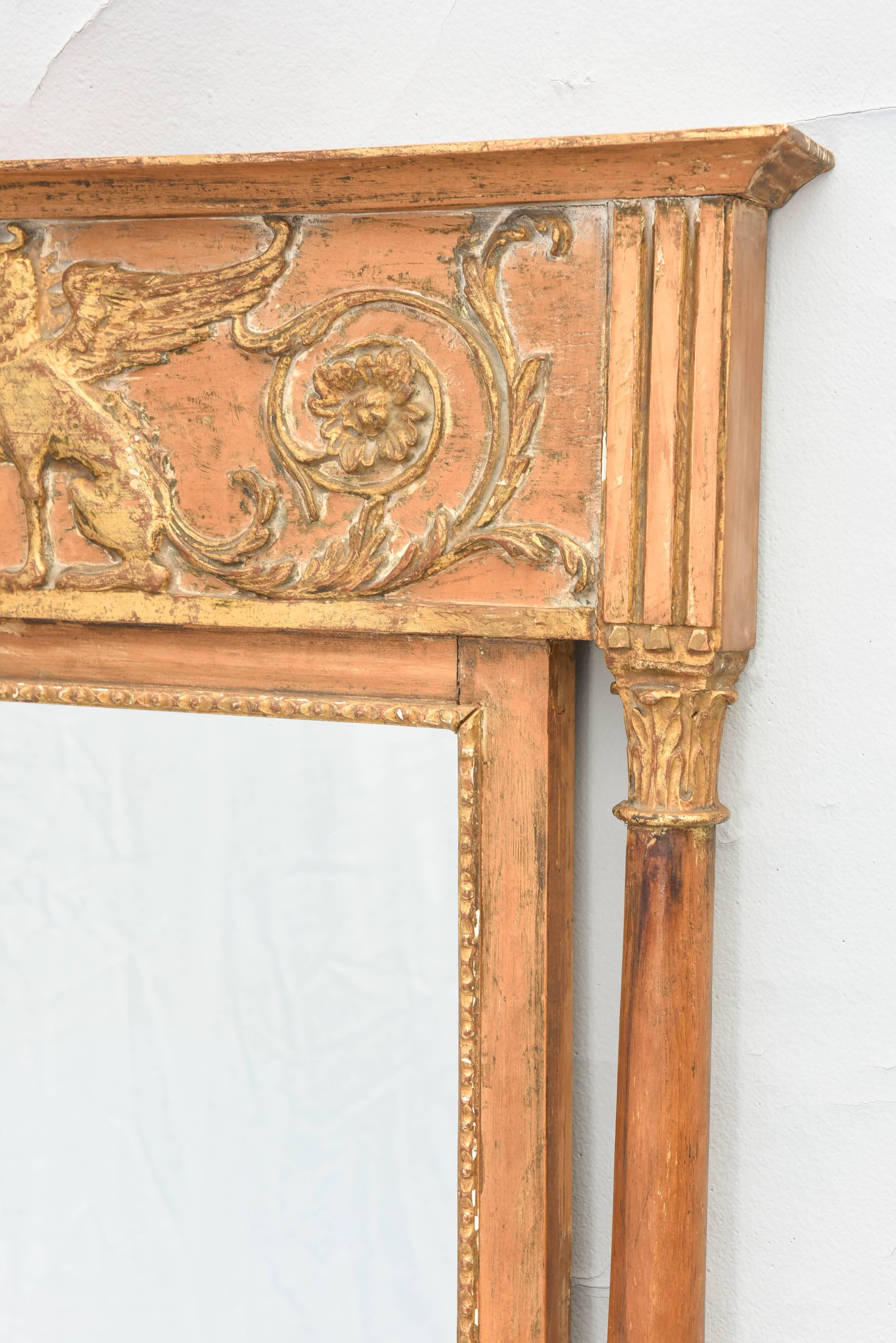 20th Century Pair of Empire-form, Parcel Gilt Mirrors