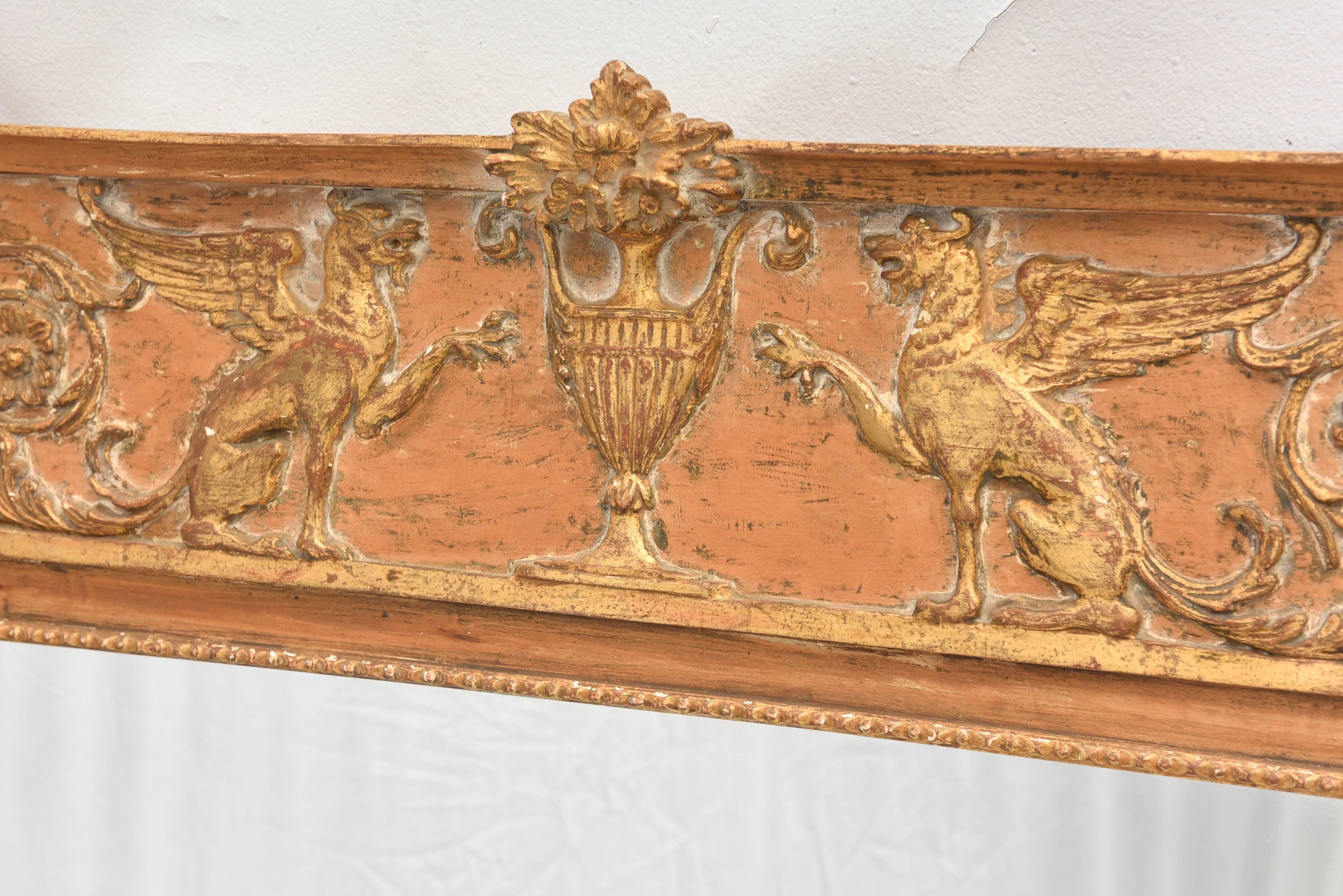 Wood Pair of Empire-form, Parcel Gilt Mirrors