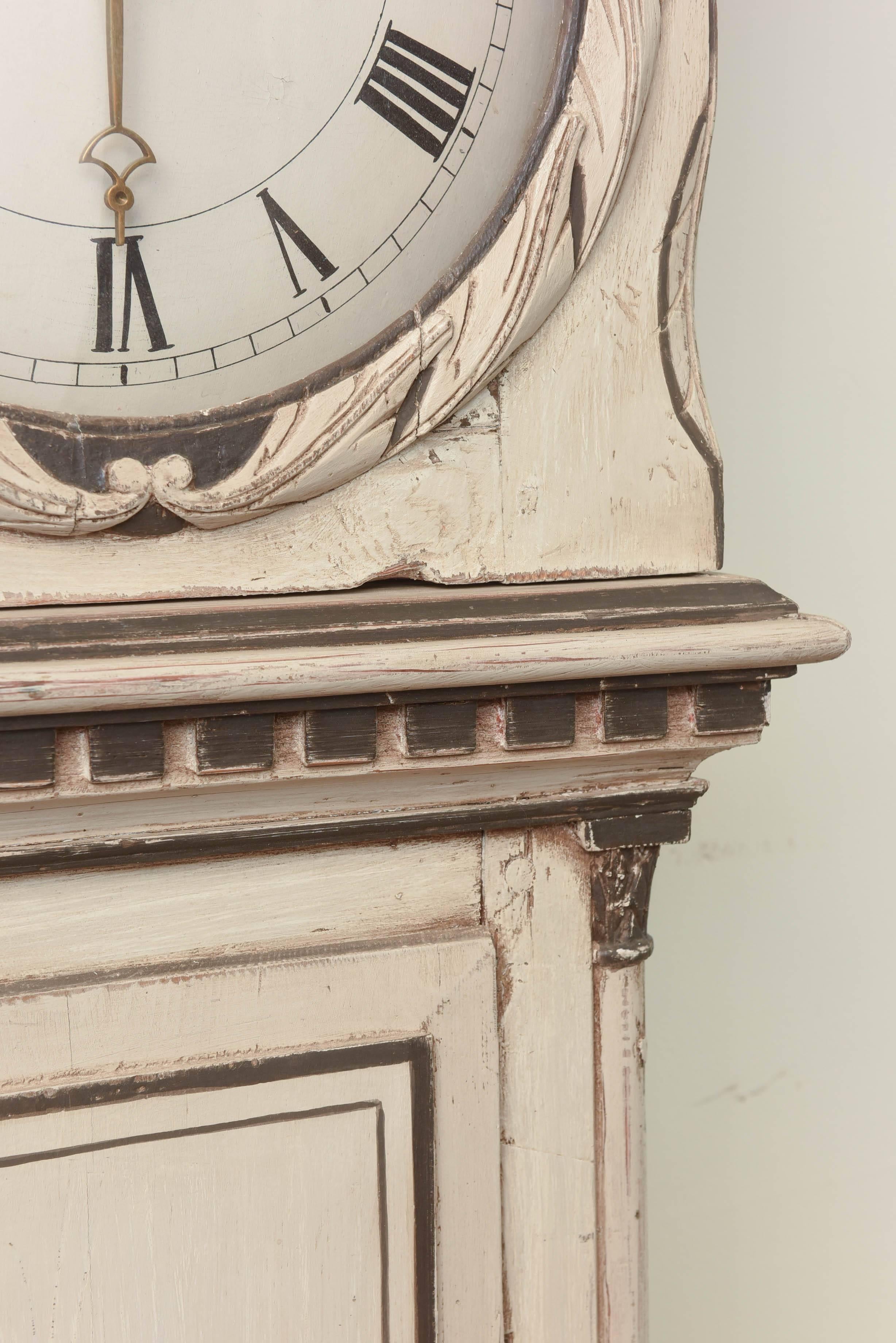 Painted French 19th Century Case Clock 5