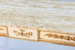 Painted and Parcel Gilt Venetian Console Table with Marble Top