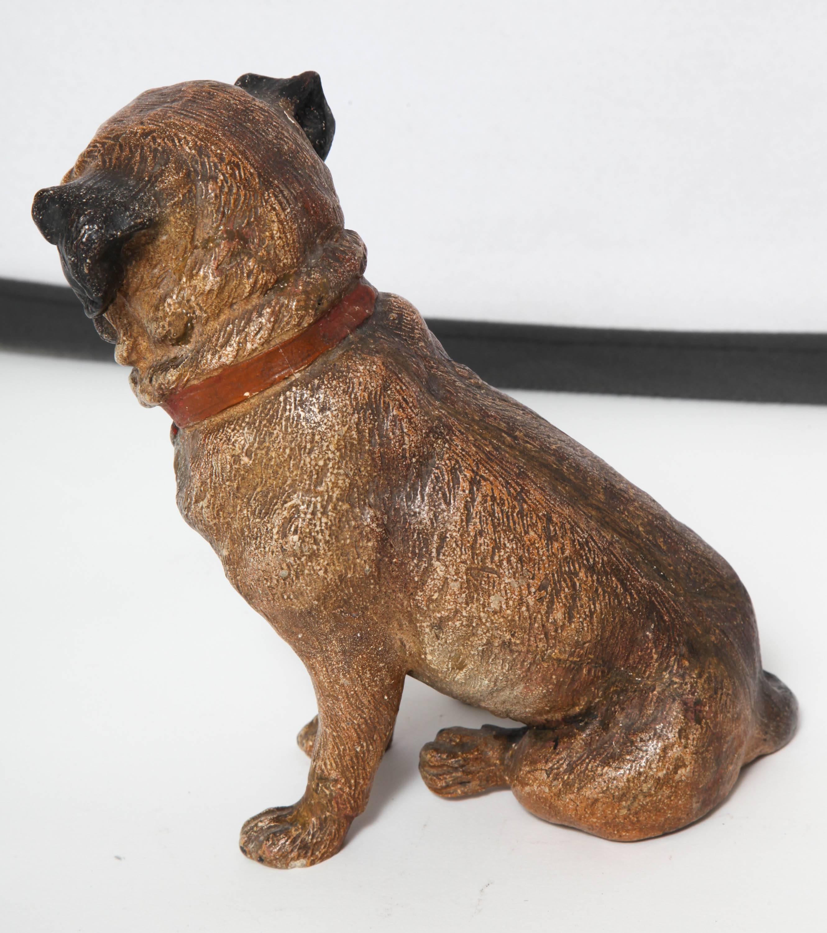 Victorian Terracotta Pug  In Excellent Condition In New York, NY