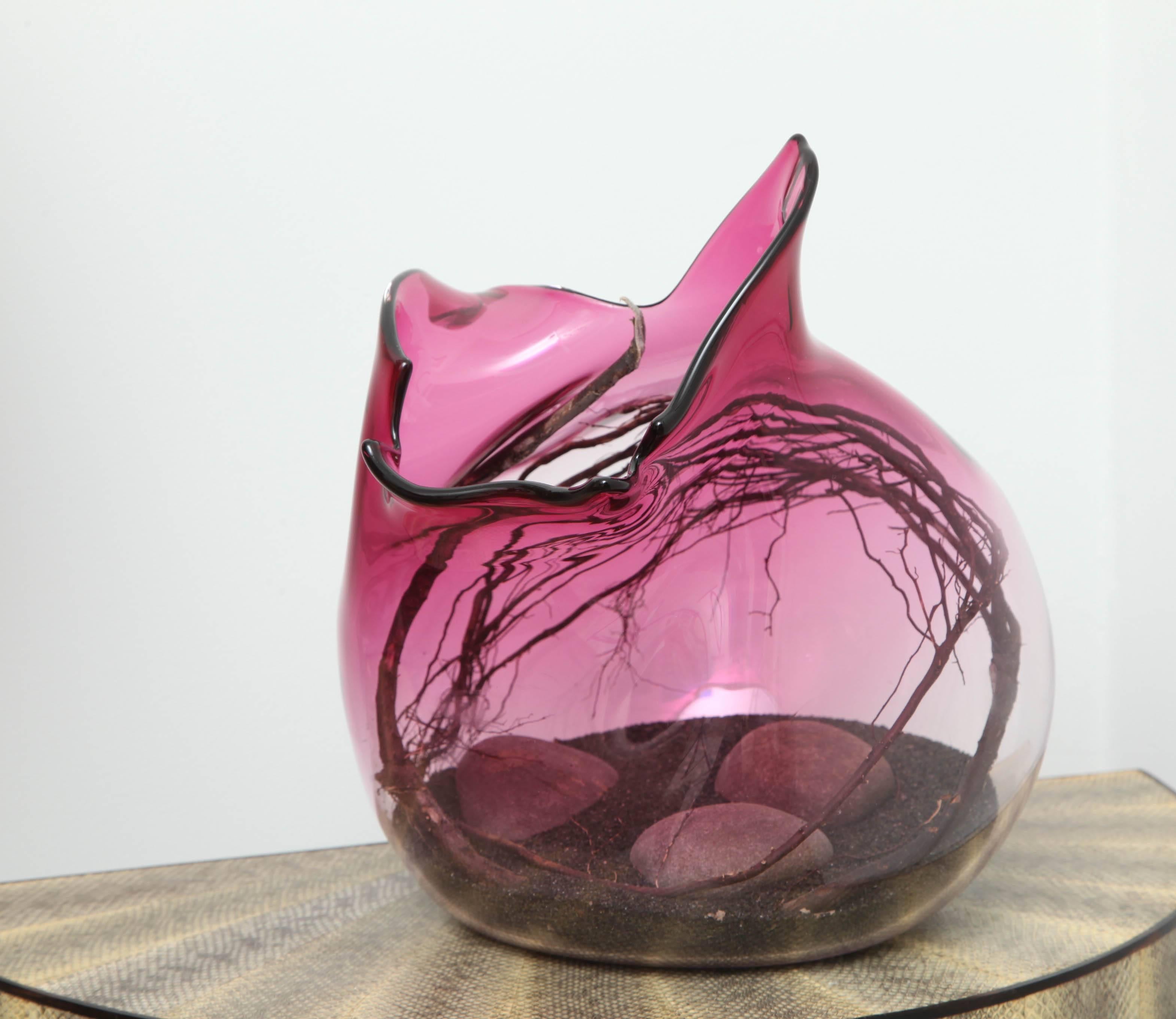 Mauve Contemporary Handblown Sculpture by Jeremy Silva  In Excellent Condition For Sale In New York, NY
