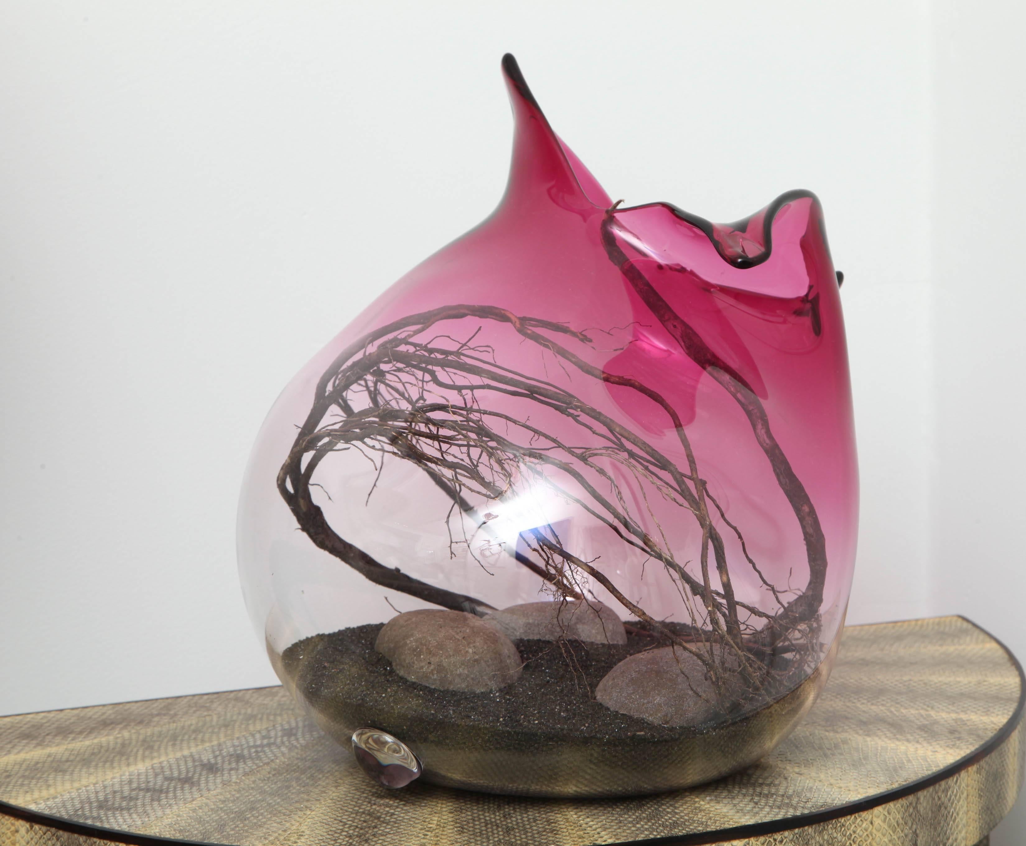 Mauve Contemporary Handblown Sculpture by Jeremy Silva  For Sale 2