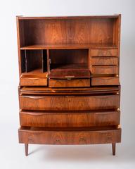 Erling Torvits rosewood secretaire bookcase, Denmark circa 1960