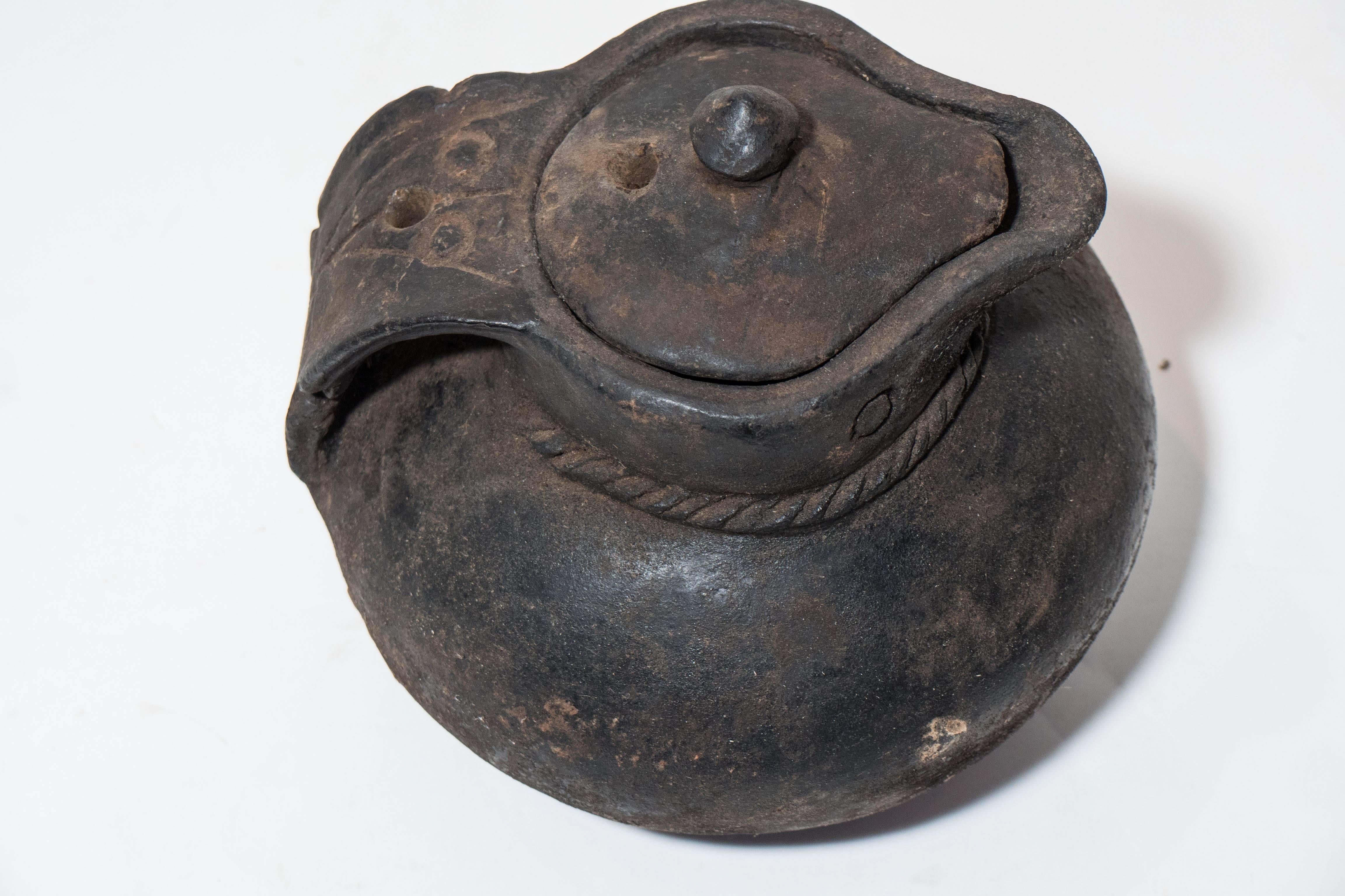 Rustic Tibetan Covered Pitcher In Good Condition For Sale In New York, NY