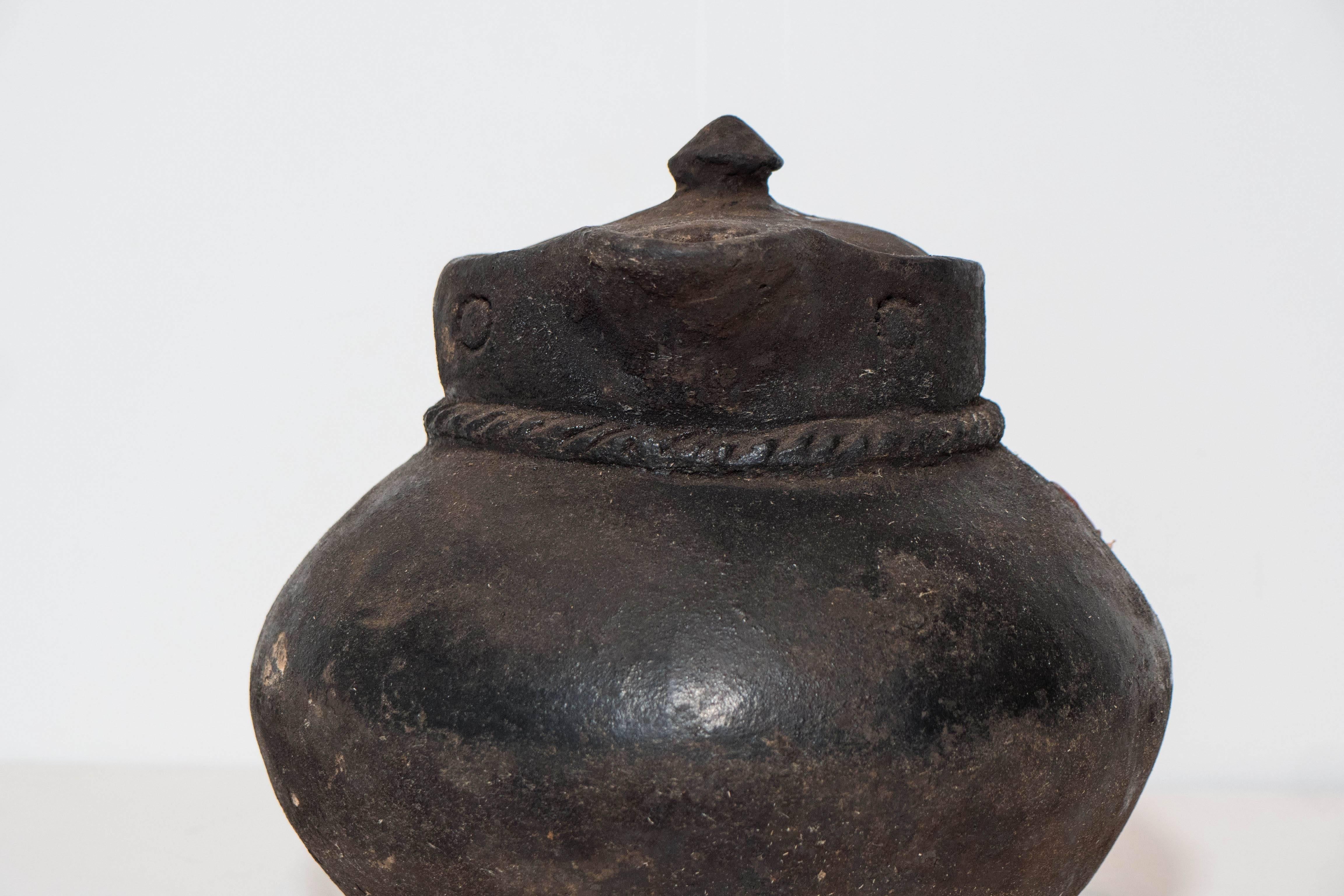 Rustic Tibetan Covered Pitcher For Sale 1