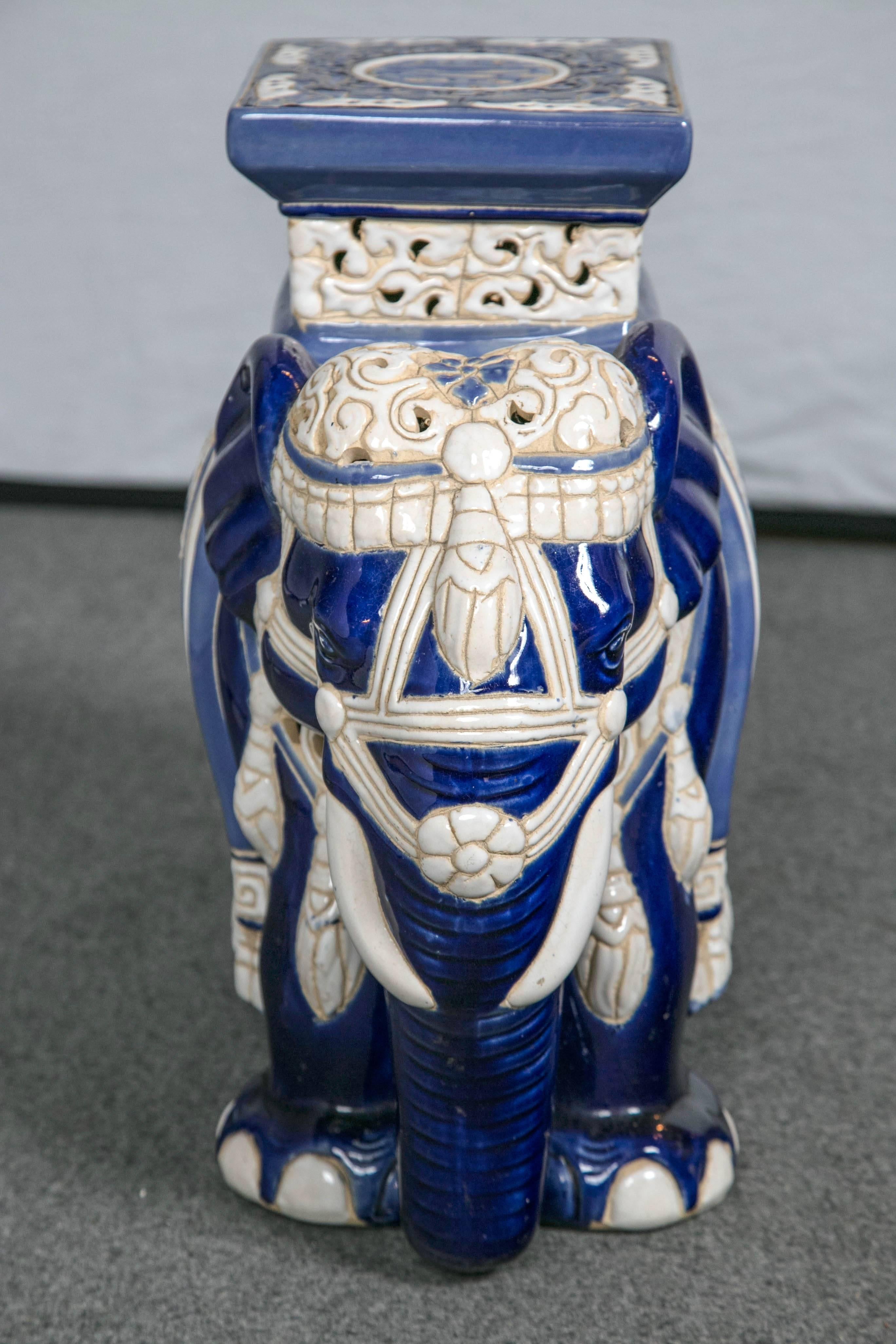 Ceramic Elephant Garden Seat, circa 1950s 2