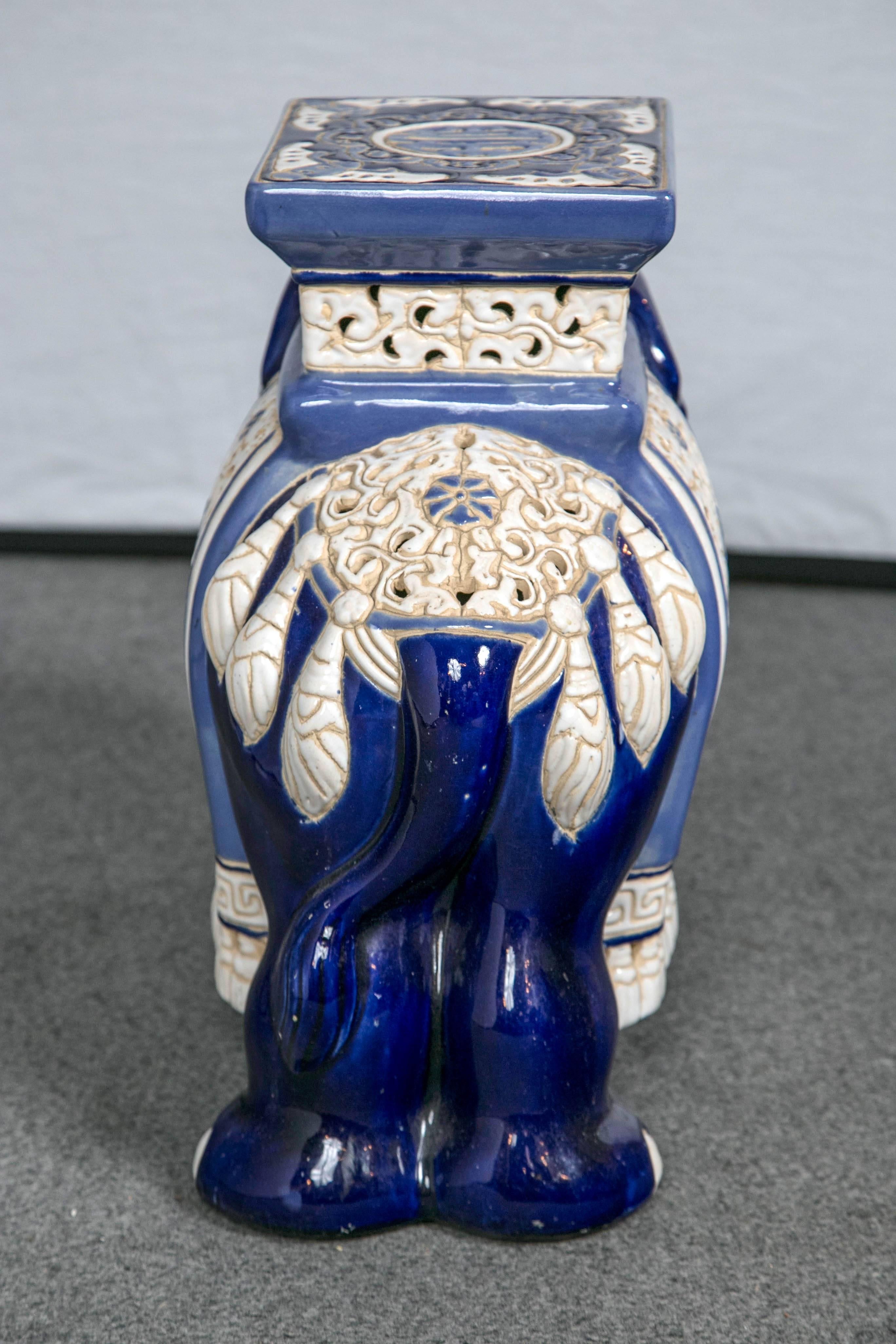 Ceramic Elephant Garden Seat, circa 1950s 3
