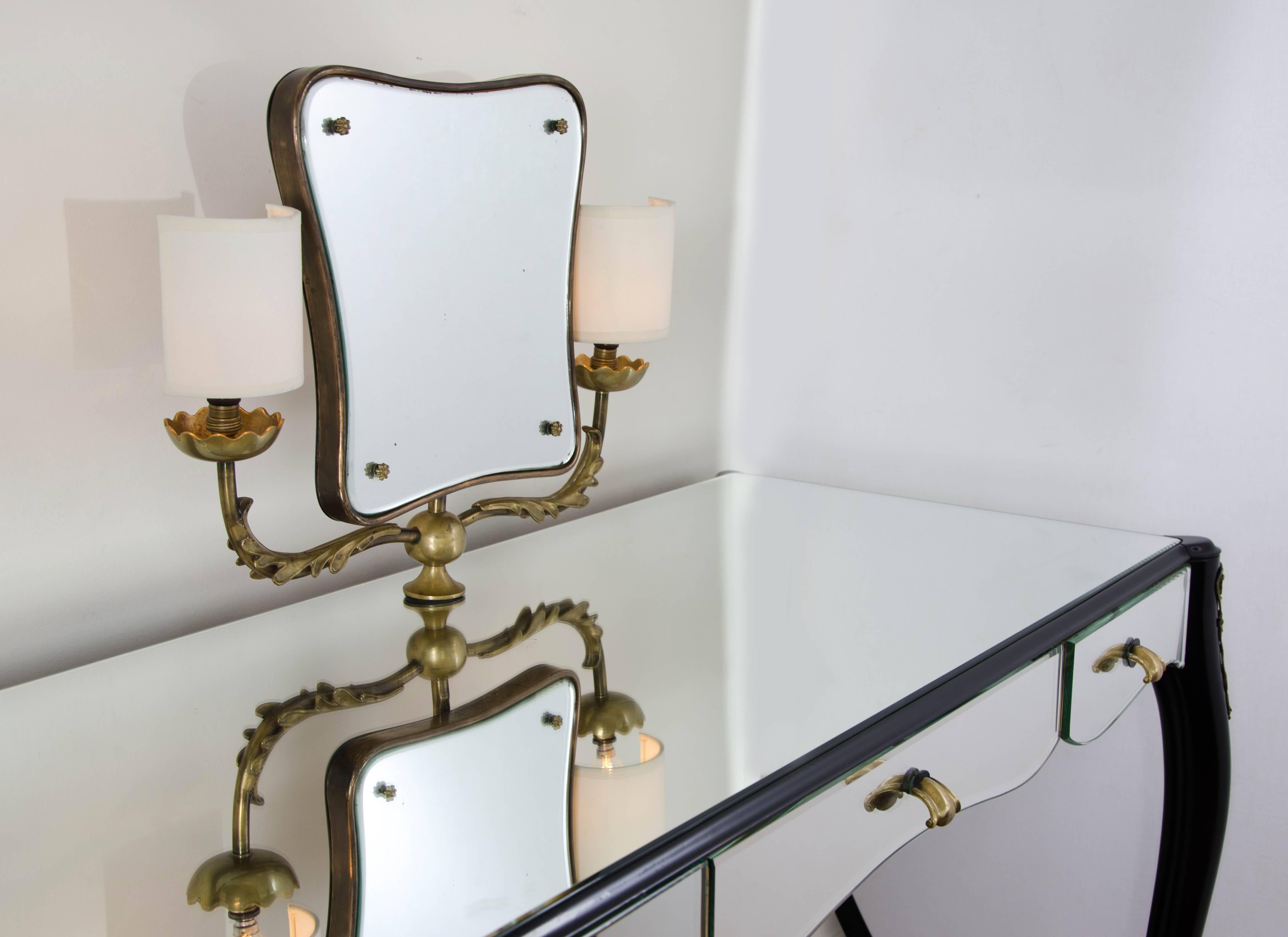 Brass 1950s Italian Dressing Table by Fratelli De Capitani