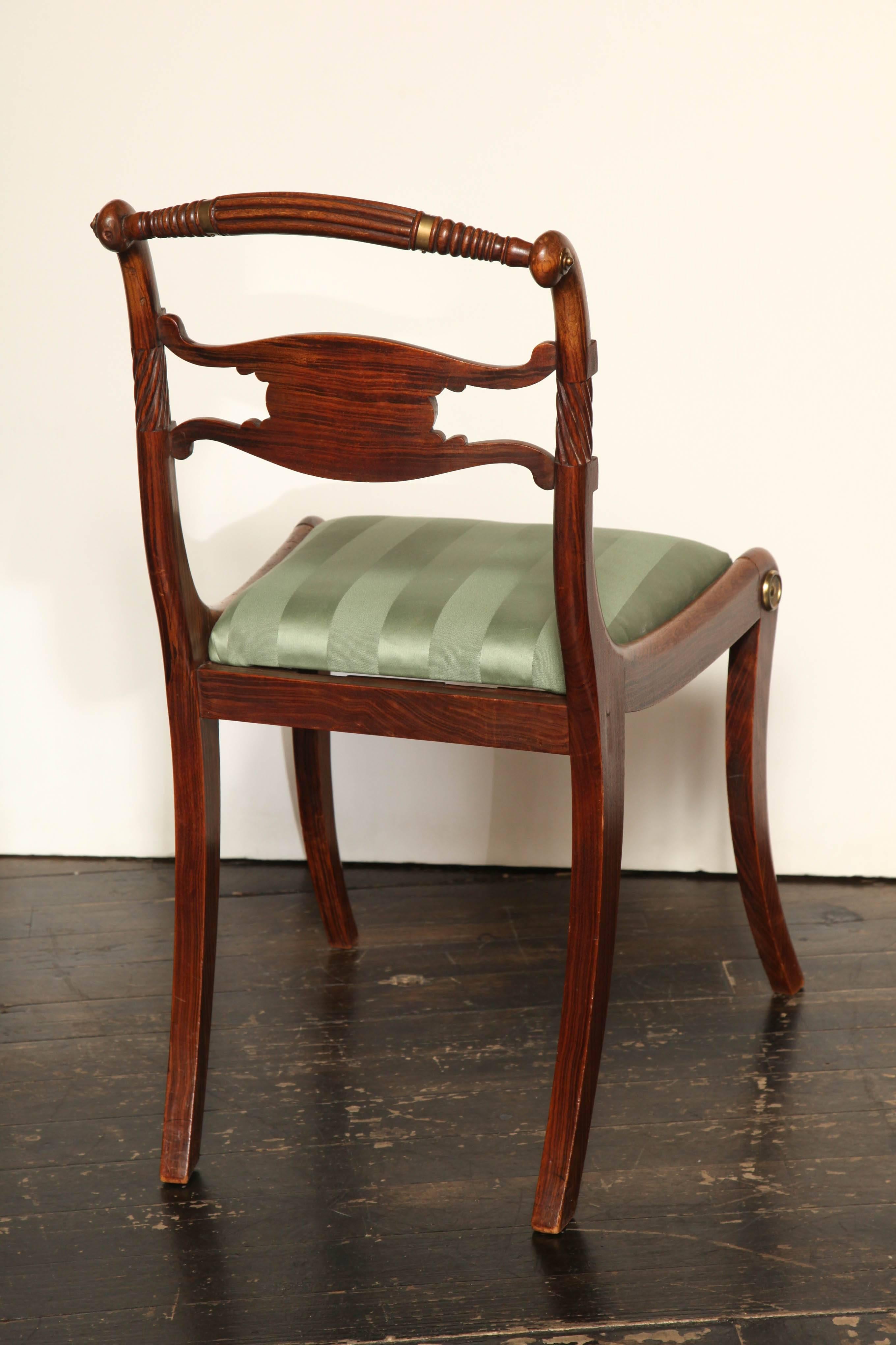  English Regency, Faux Rosewood and Brass Inlay Chair 6