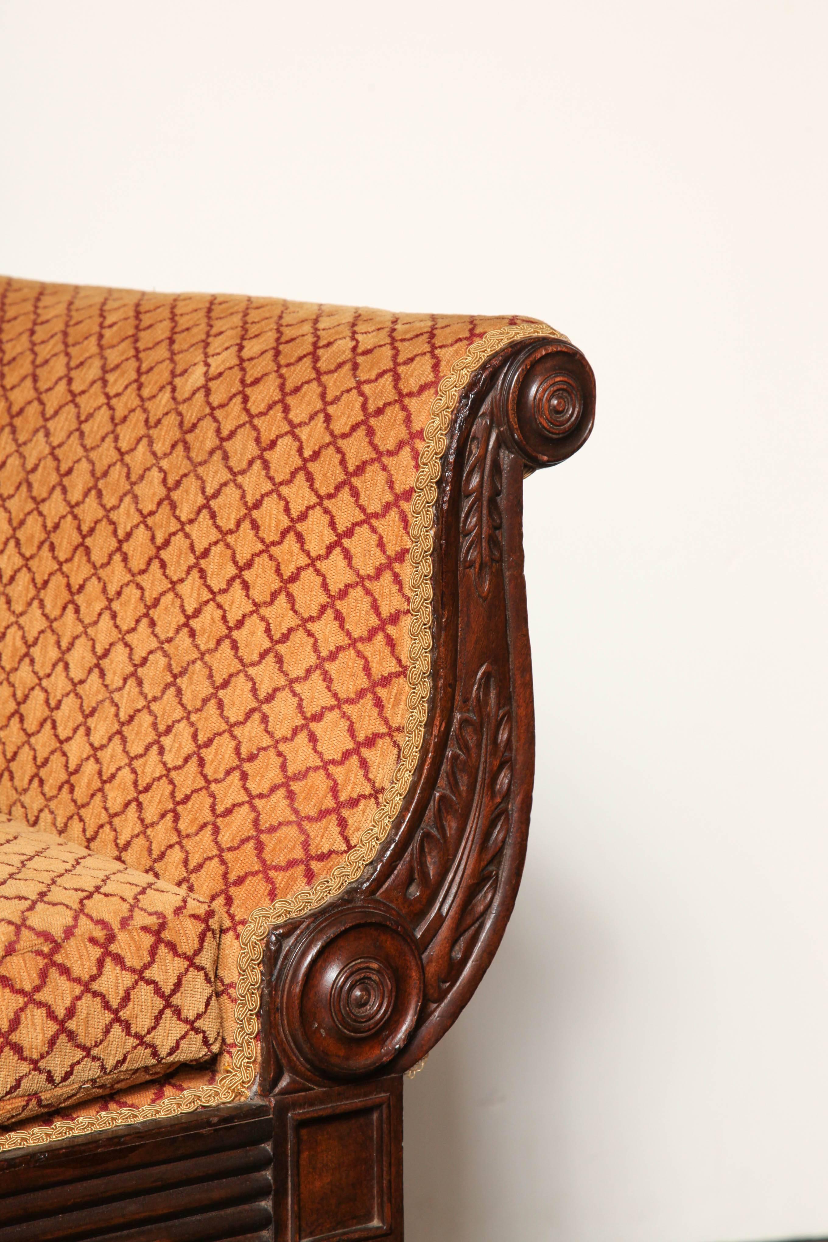 Exceptional English Regency, Mahogany Library Armchair