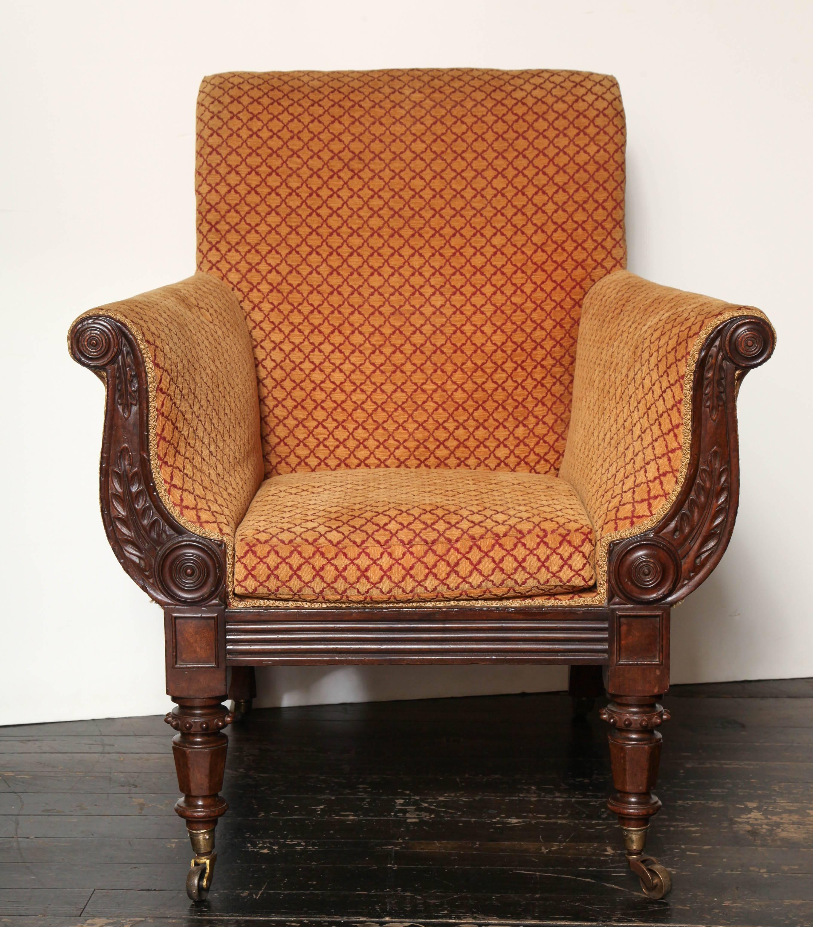 Mahogany English Regency Library Chair