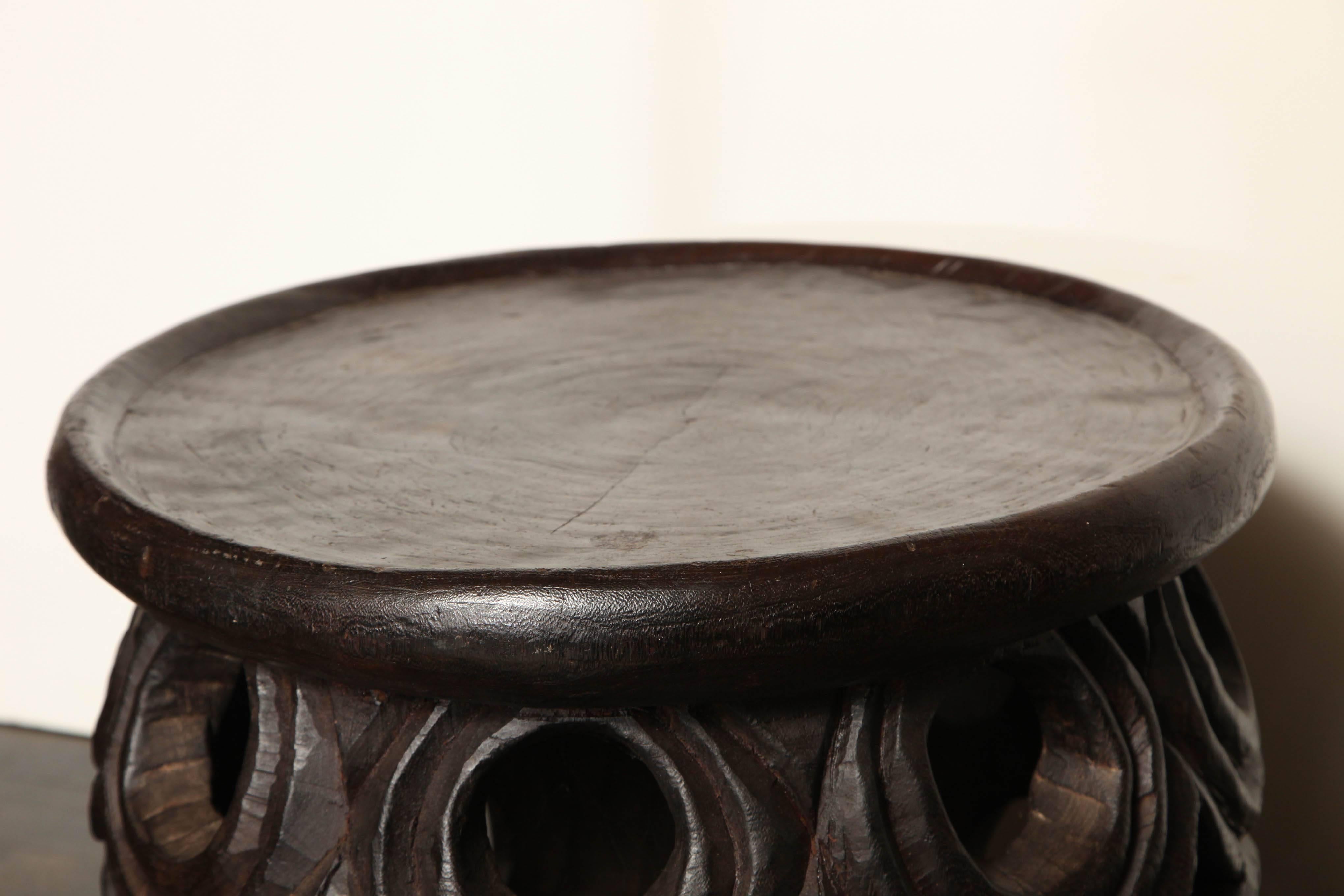 Carved African Stool, Possibly Niger, circa 1940-1950 In Excellent Condition In New York, NY