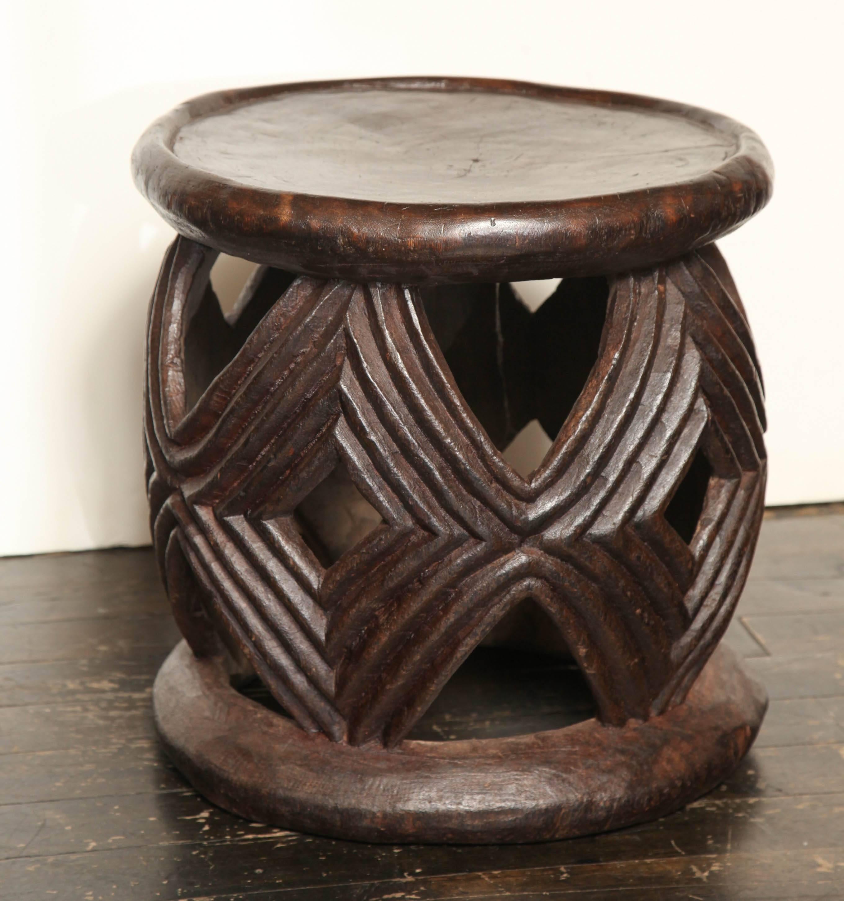 Carved African Stool, Possibly Niger, circa 1940-1950 1