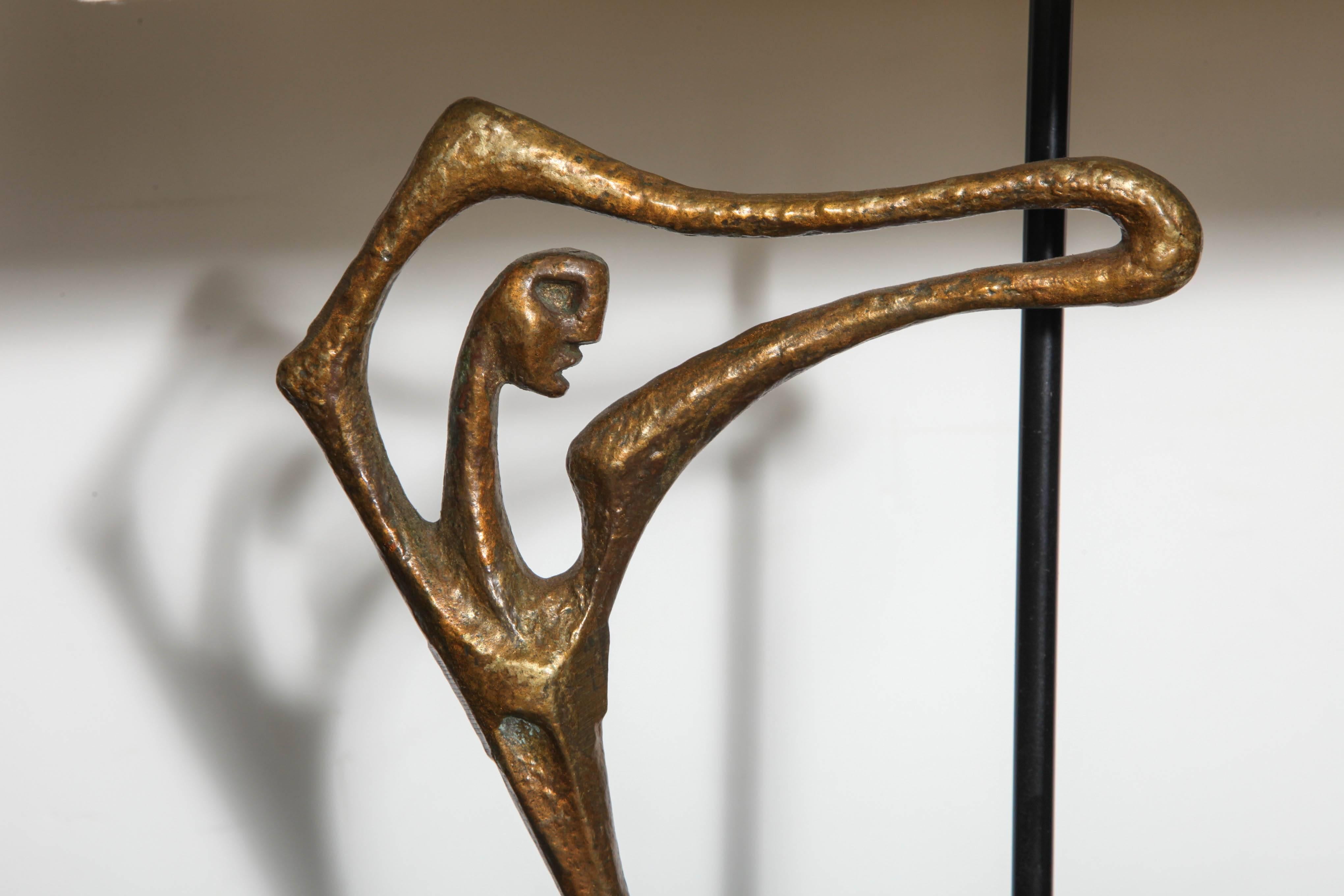 1950s Pair of Frederick Weinberg Sculpted Solid Bronze 