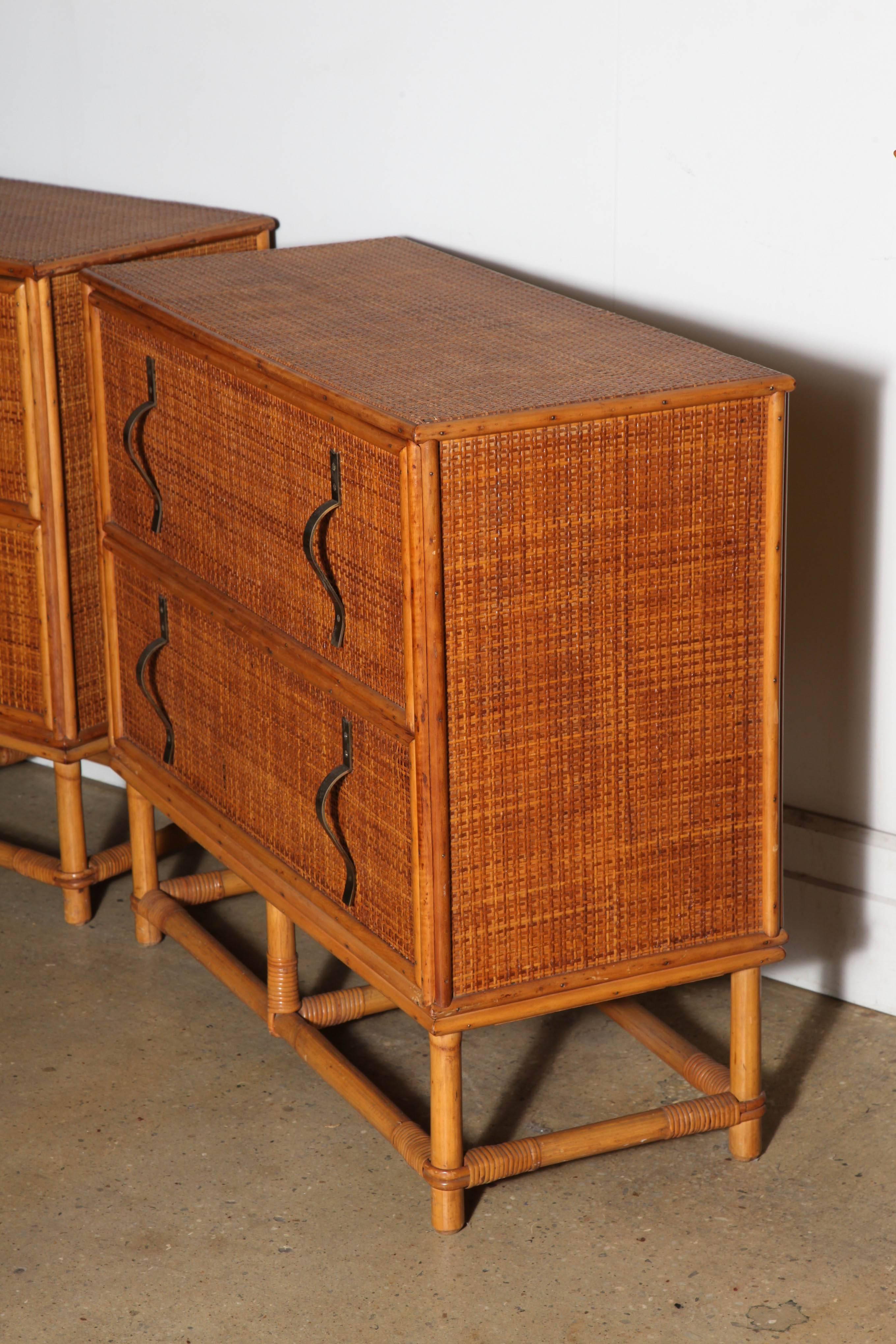 pair of Paul Frankl Bamboo and Rattan Dressers 2