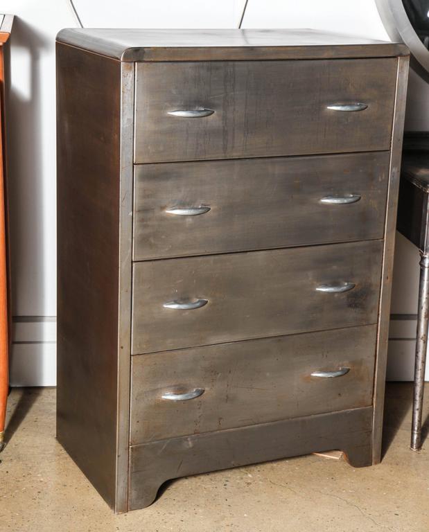 Pair of 1930s Norman Bel Geddes Style FourDrawer Steel Dressers at 1stDibs