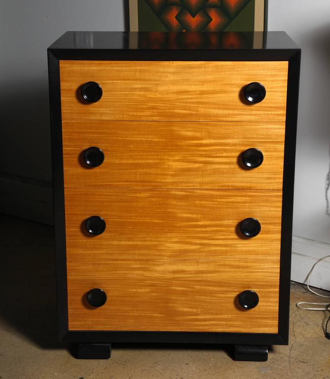 Tall Americraft Art Deco Mahogany And Black Ebonized Mahogany