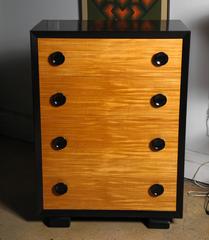 Tall Americraft Art Deco Mahogany & Black Ebonized Mahogany Dresser