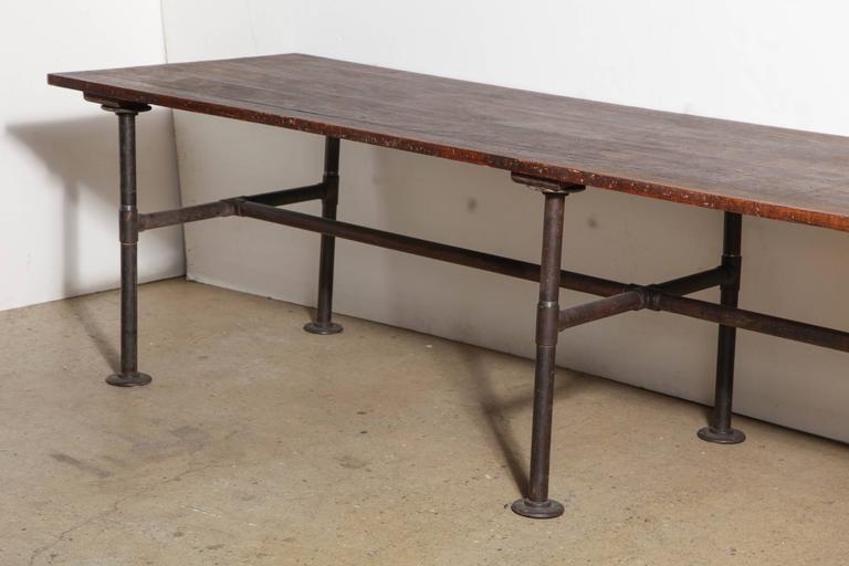 Monumental 19th Century Ten Foot Solid Black Walnut And Iron