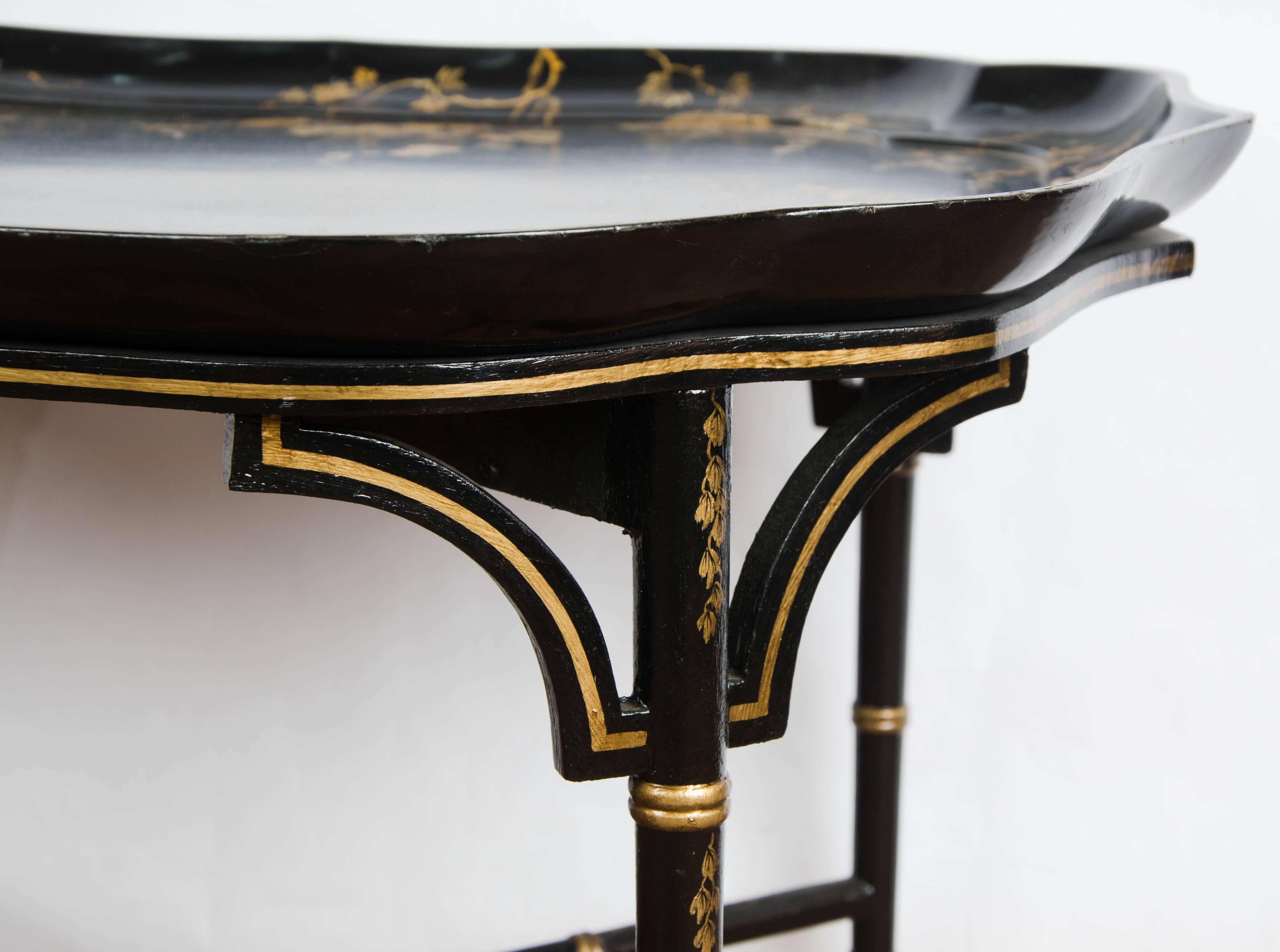 19th Century Paper Mache Tray on Stand 2